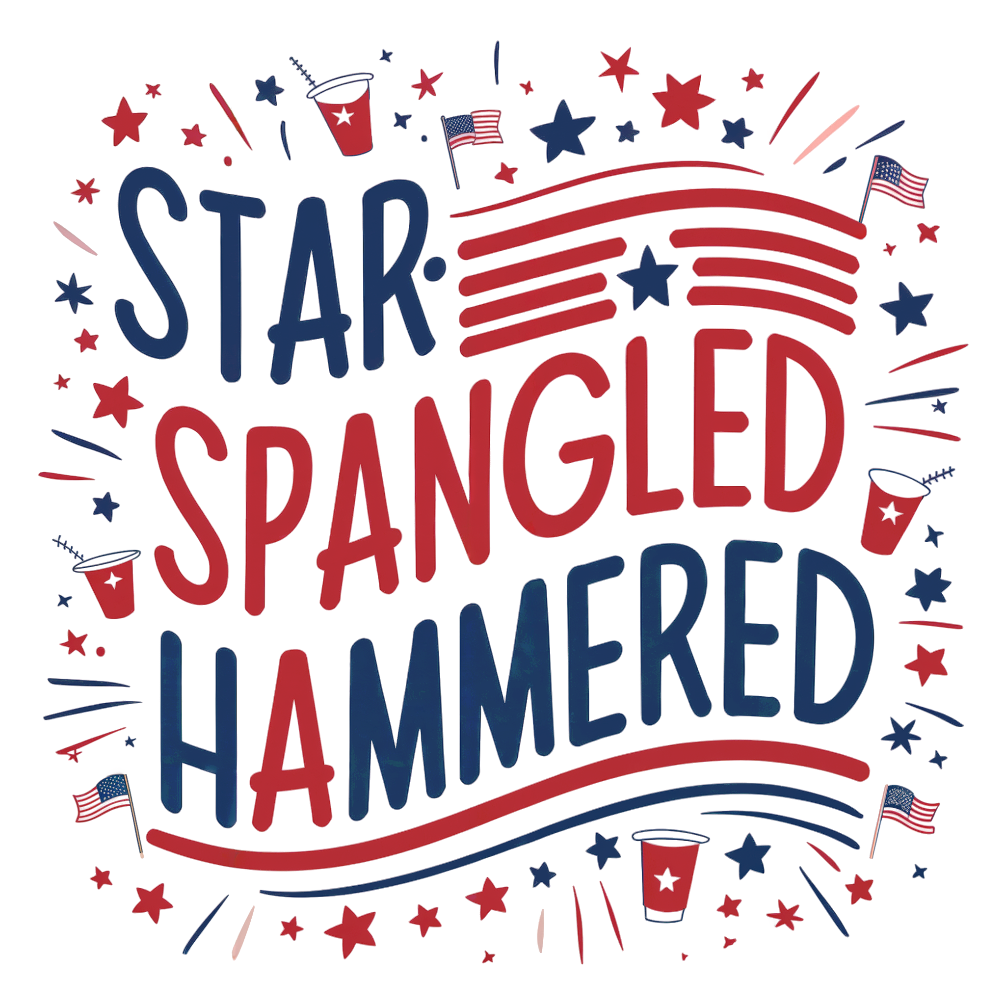 Star Spangled Hammered 20oz Straight Skinny Tumbler