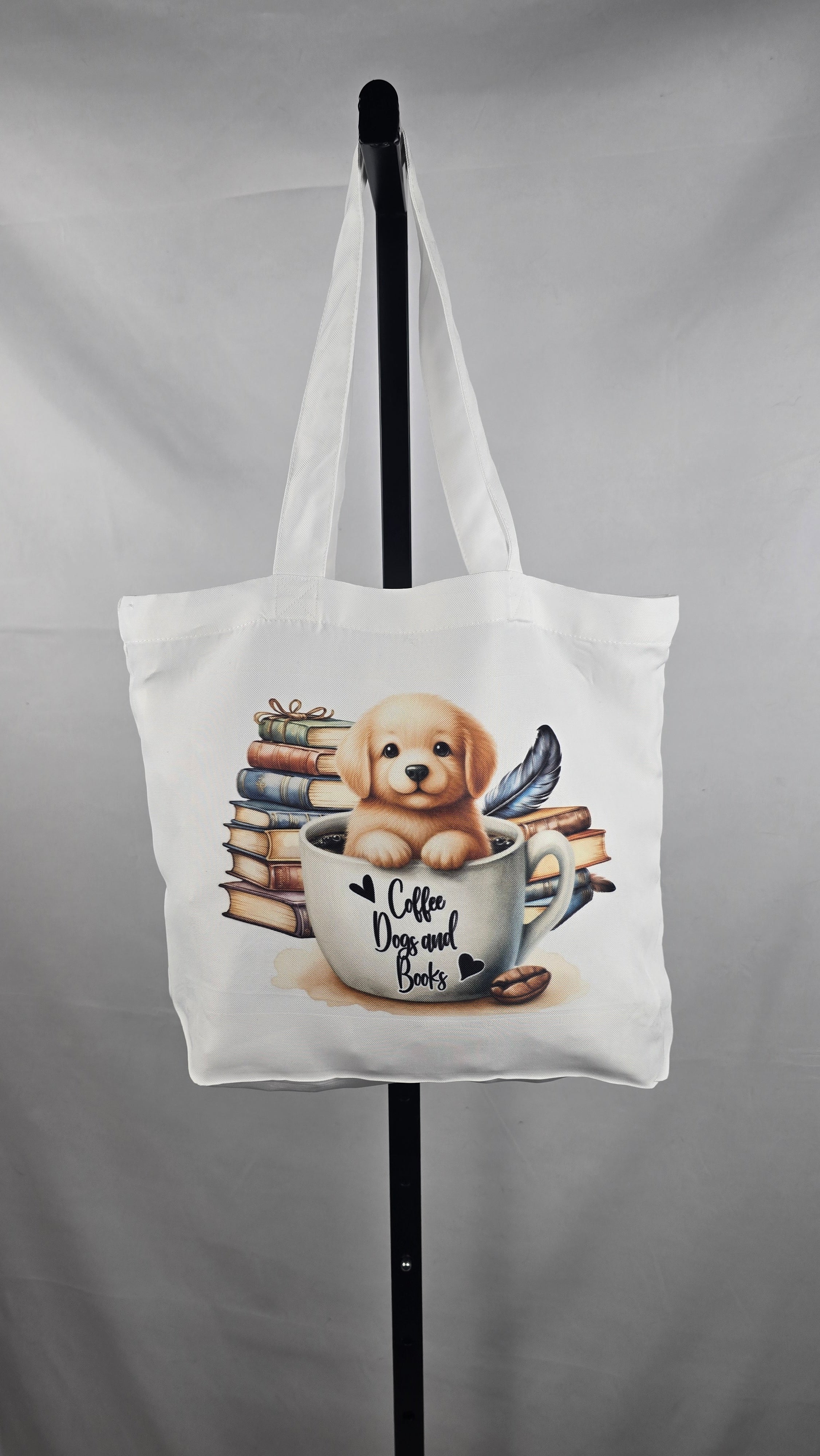 Coffee Dogs and Books Tote Bag