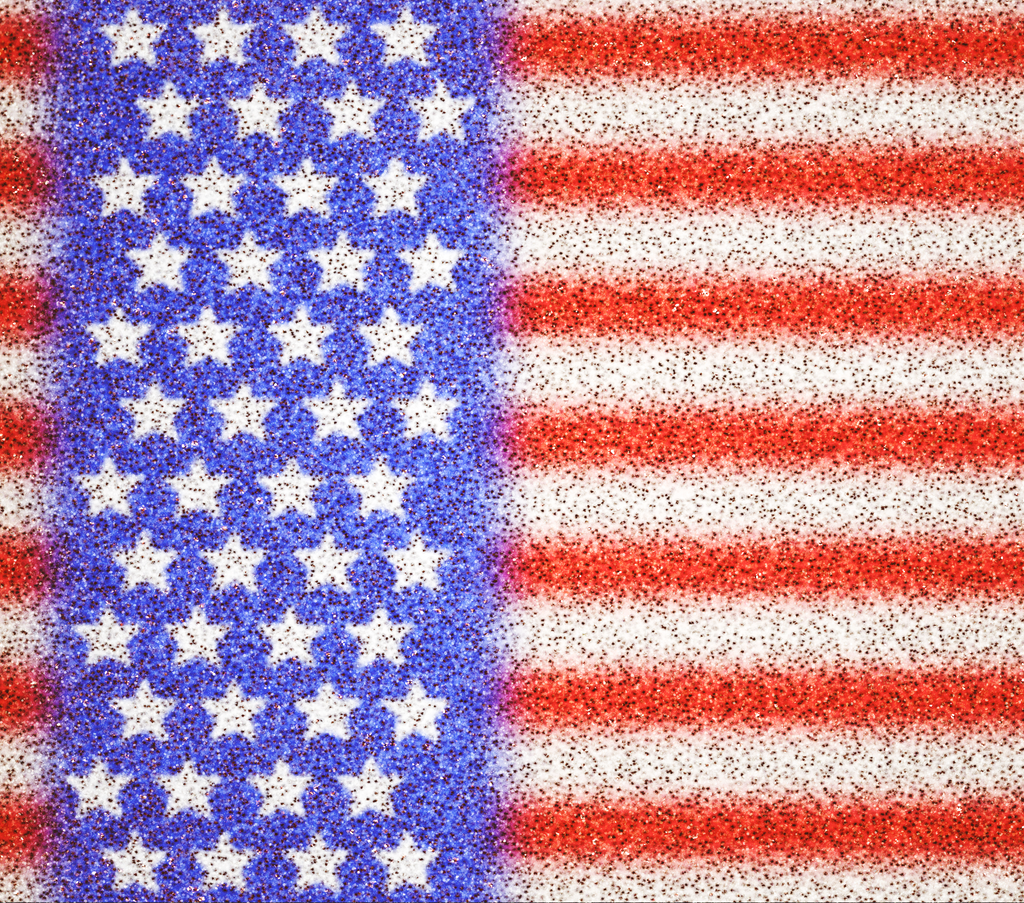 American Flag Metallic Glitter 20oz Straight Skinny Edge Tumbler