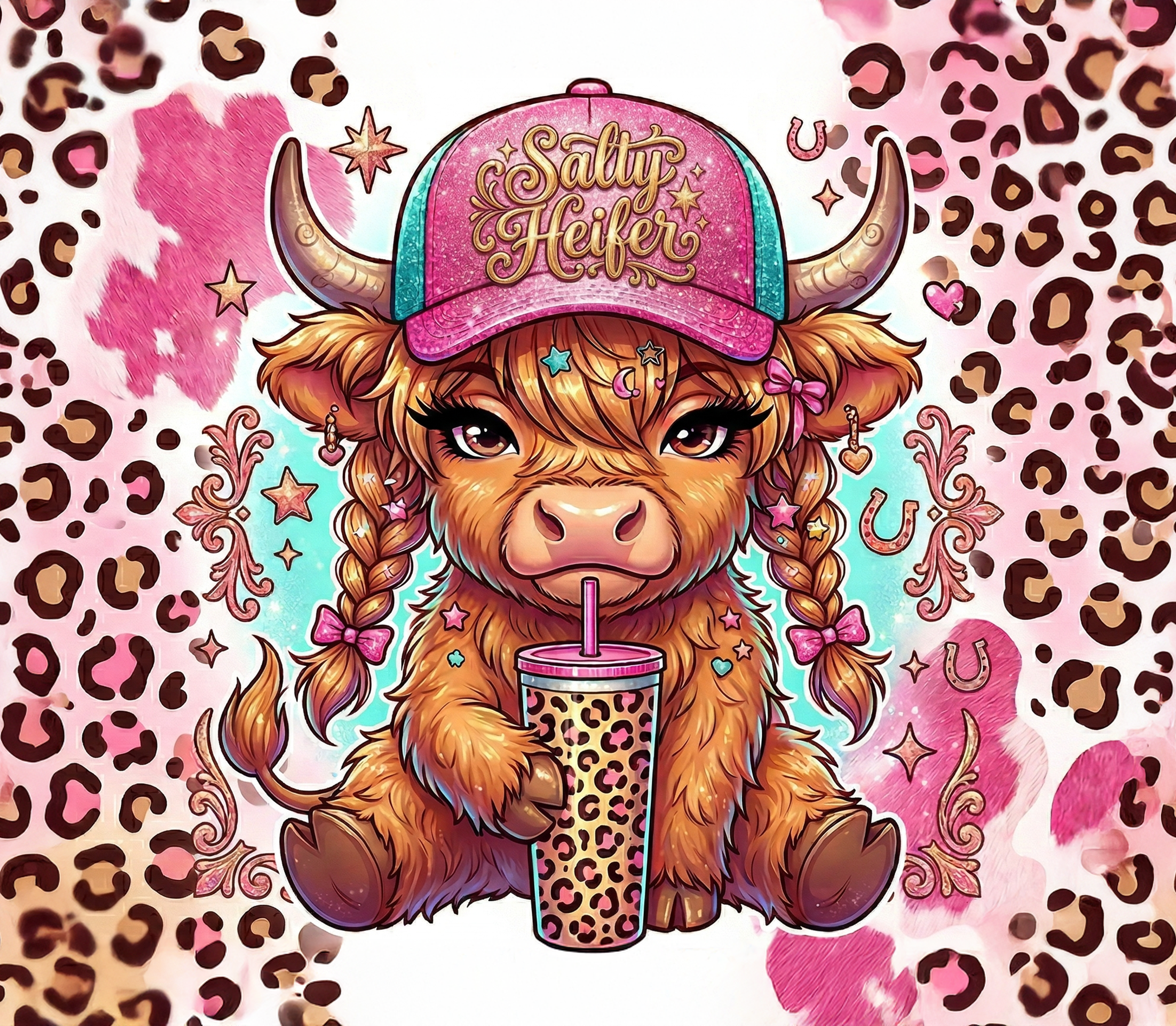 Salty Heifer 20oz Holographic Skinny Tumbler