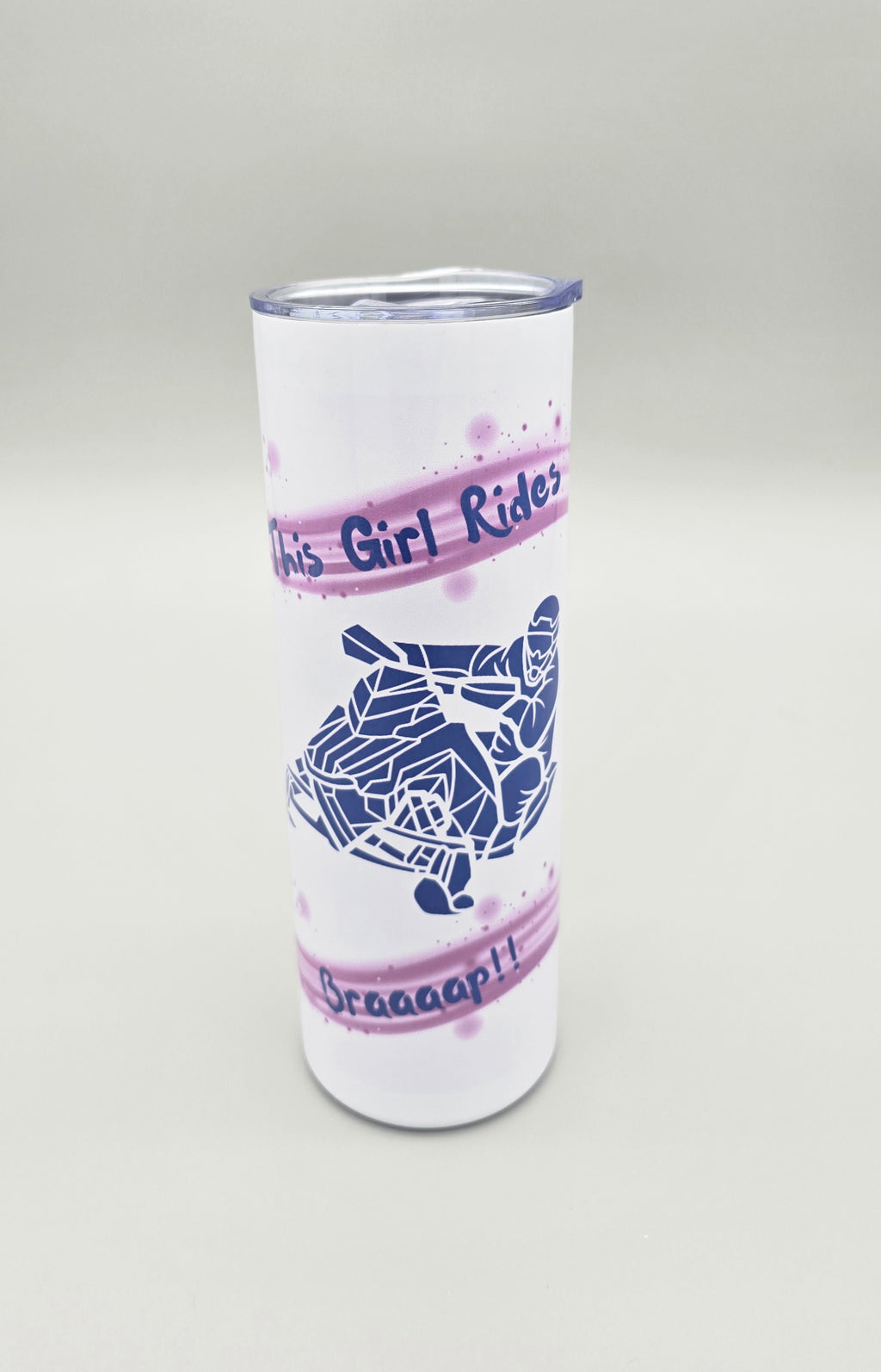 This Girl Rides 20oz Straight Skinny Tumbler W/ Sliding Lid & Straw