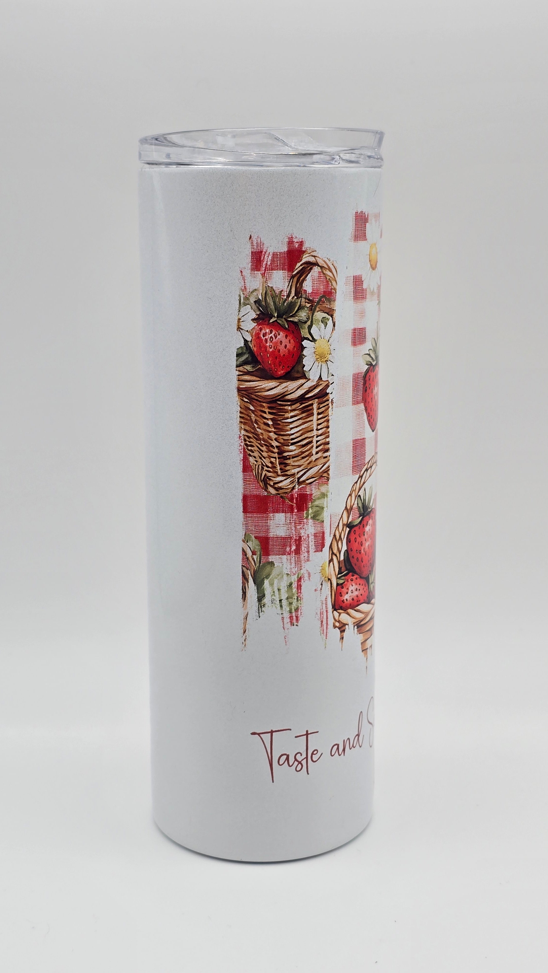 Sweet Strawberry Holographic 20oz Straight Skinny Tumbler