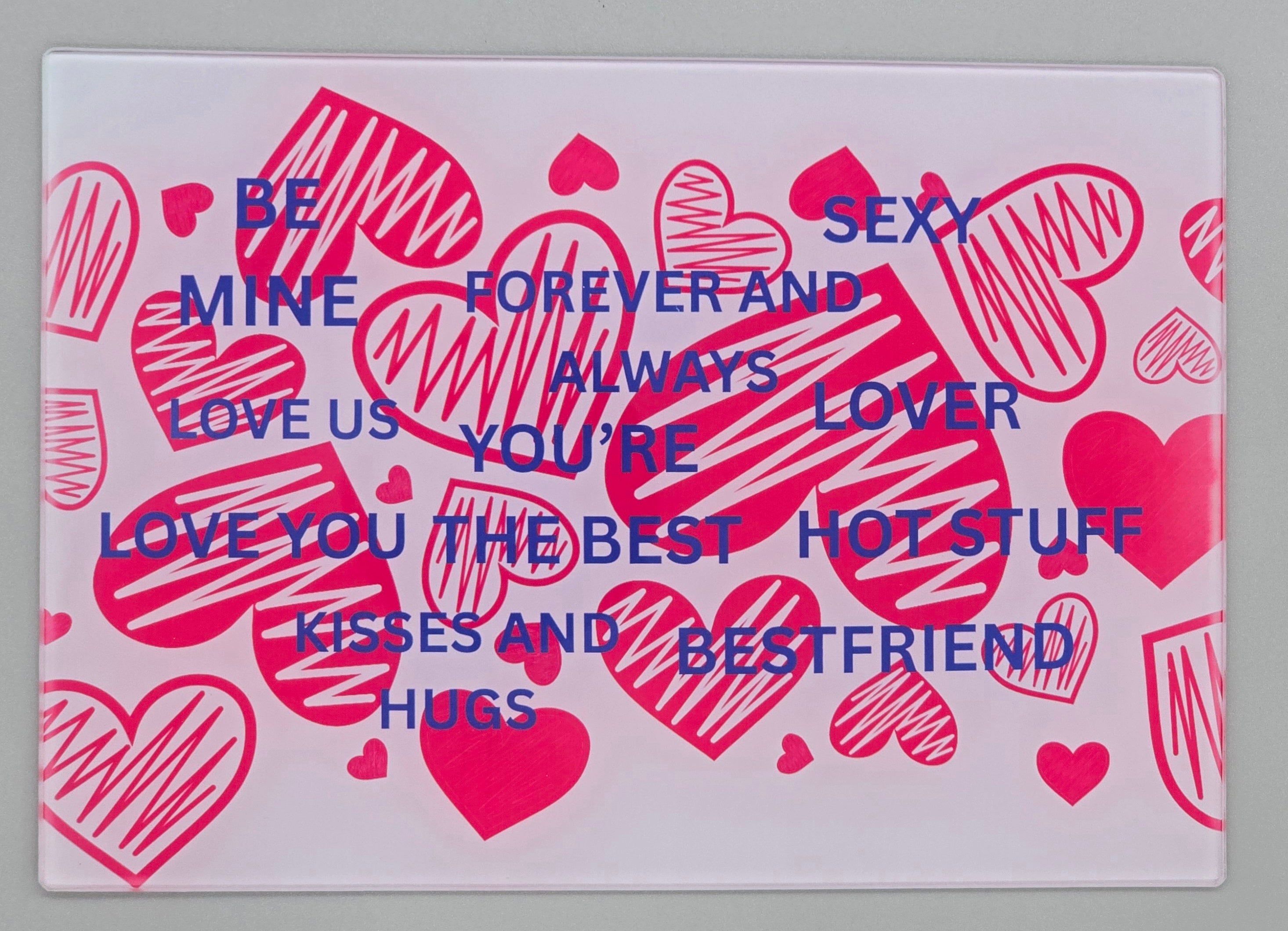 Be Mine Valentines Day Smooth Glass Cutting Board