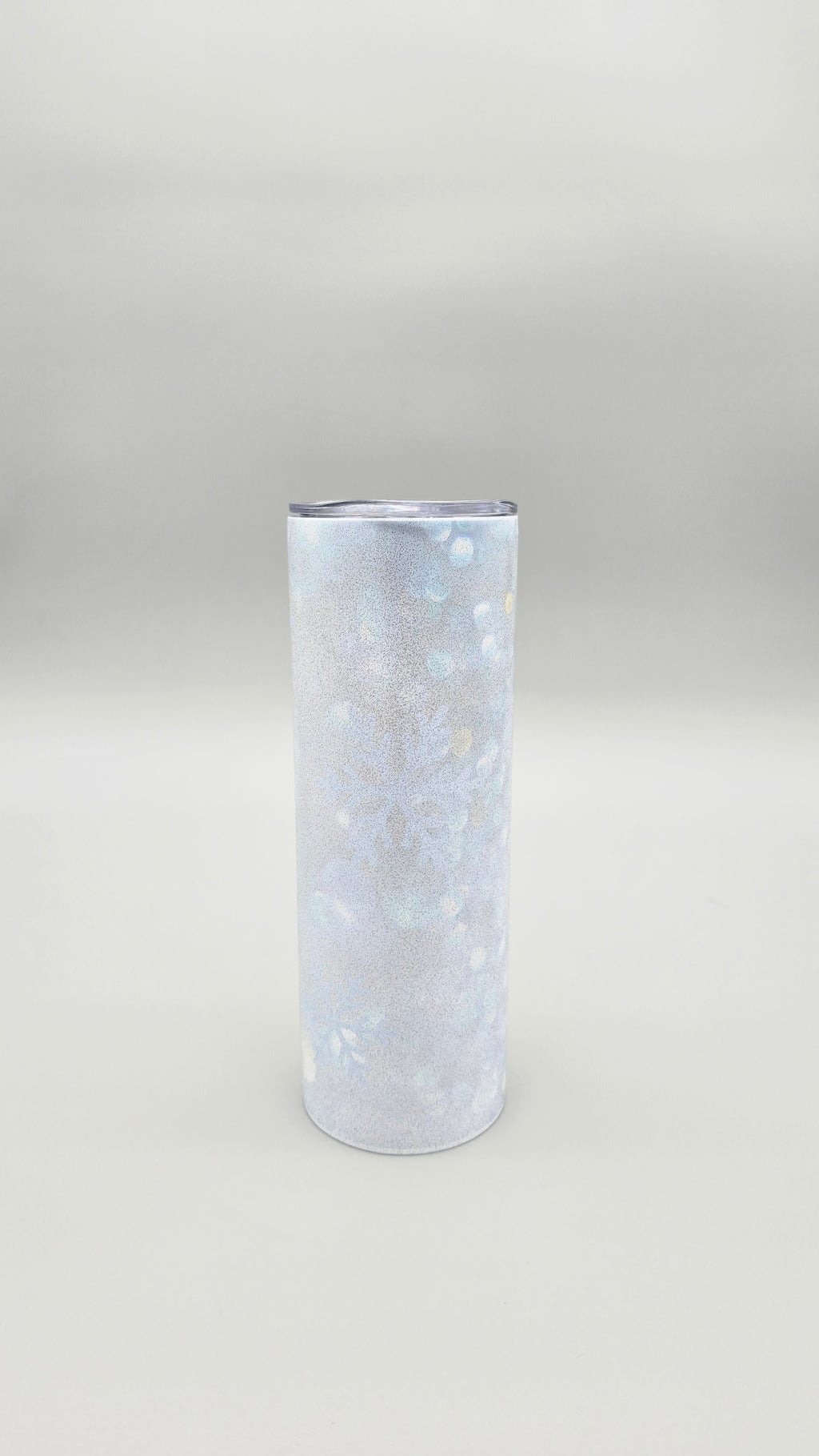 Winter Snowflake Metallic Glitter 20oz Straight Skinny Tumbler