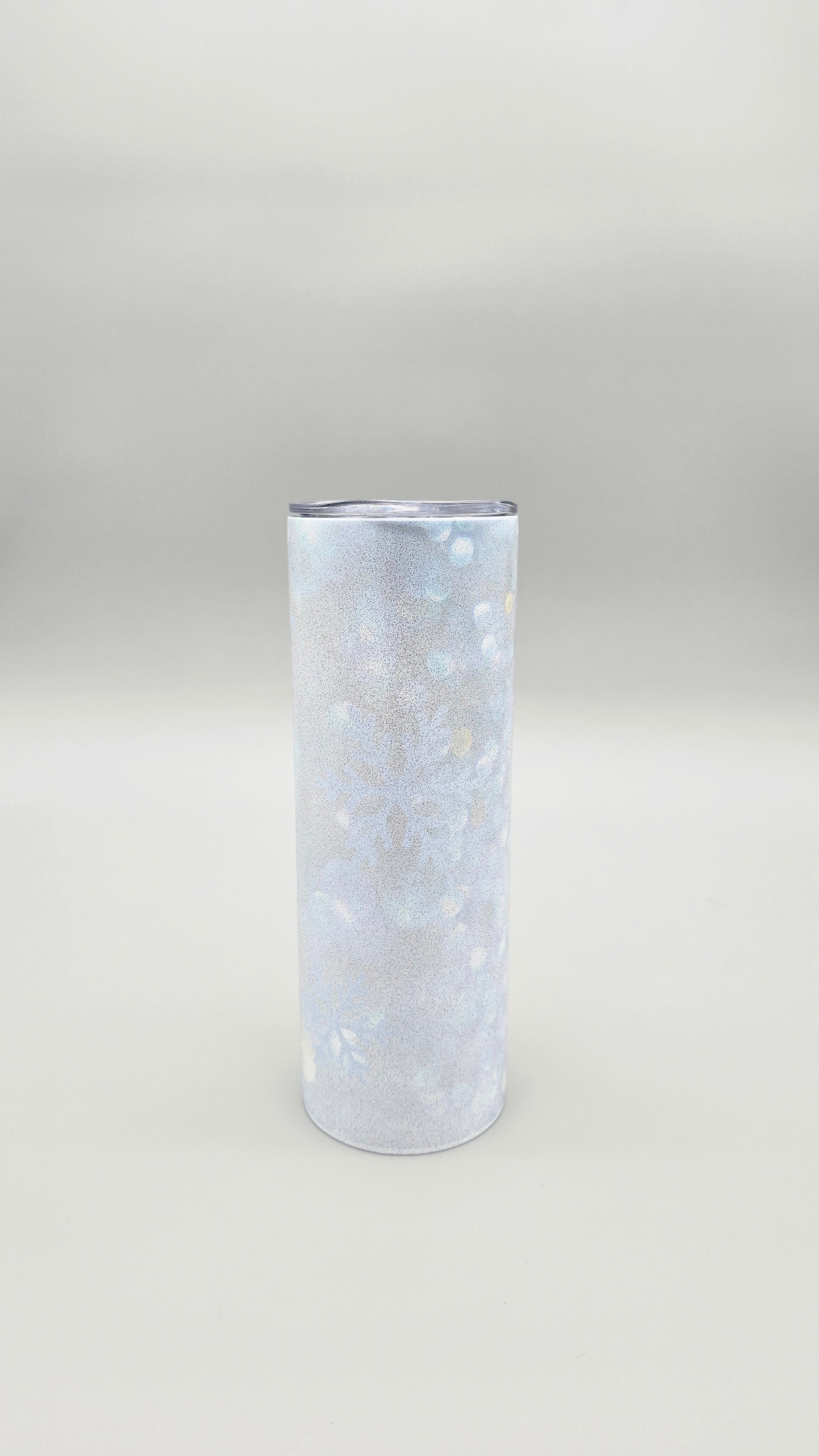 Winter Snowflake Metallic Glitter 20oz Straight Skinny Tumbler