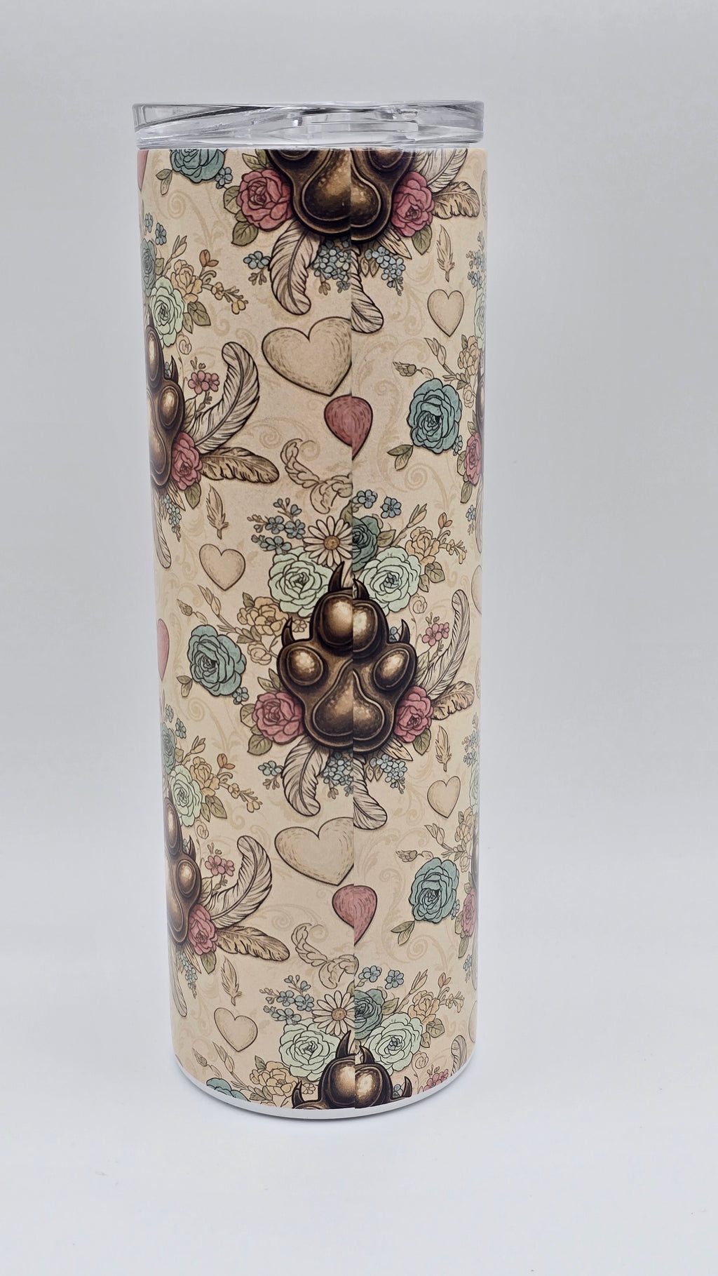 Vintage Paw Prints Holographic 20oz Straight Skinny Tumbler
