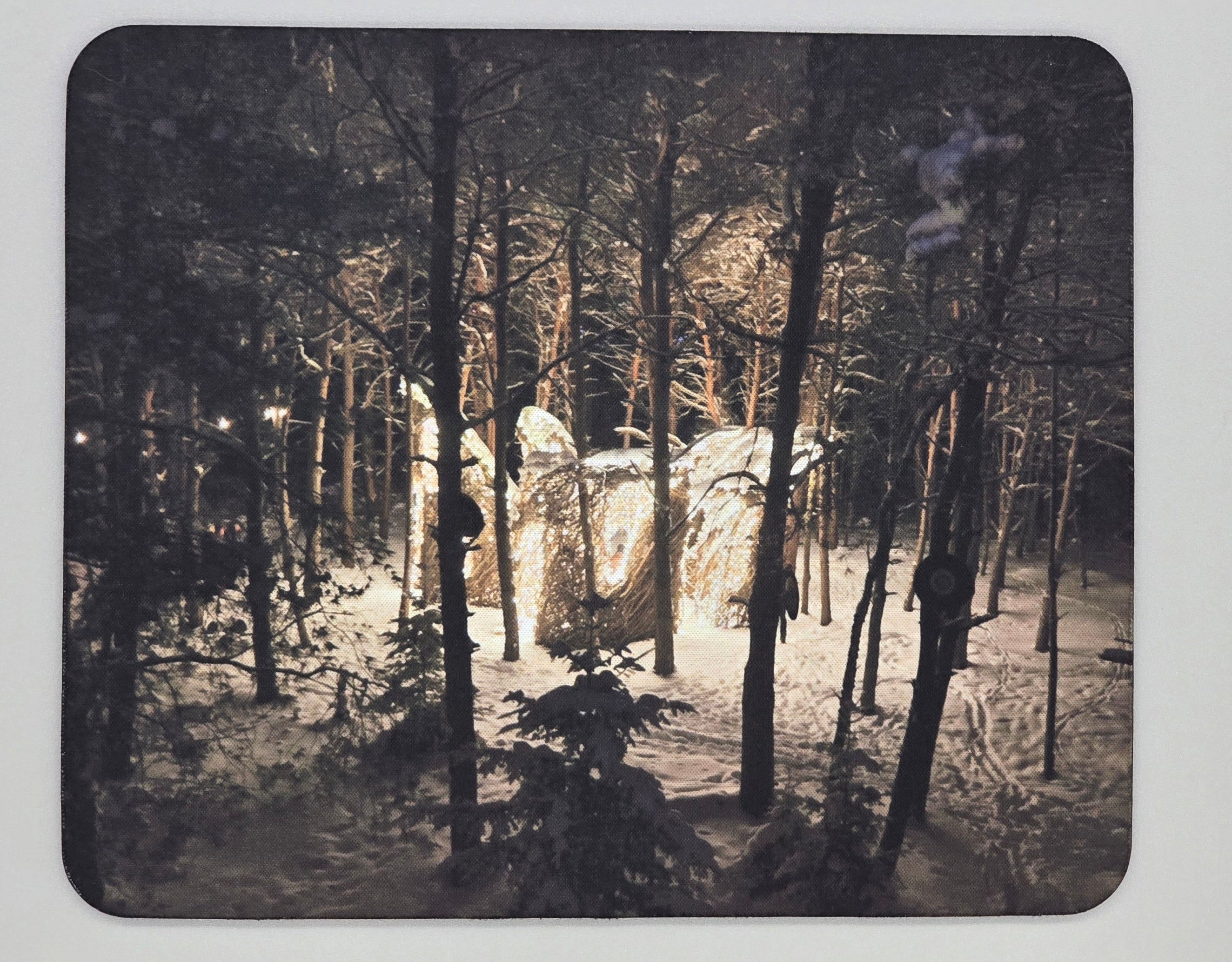 Lighted Nest In The Winter Woods Mouse Pad