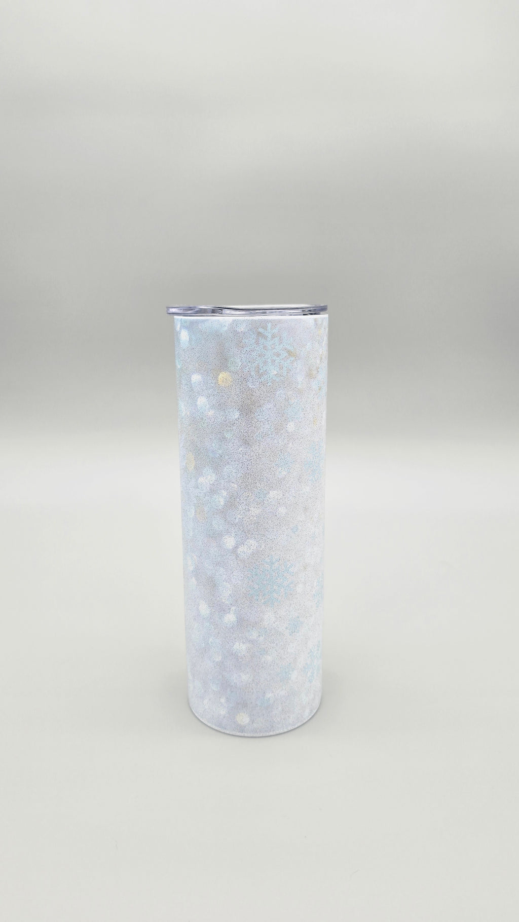 Winter Snowflake Metallic Glitter 20oz Straight Skinny Tumbler
