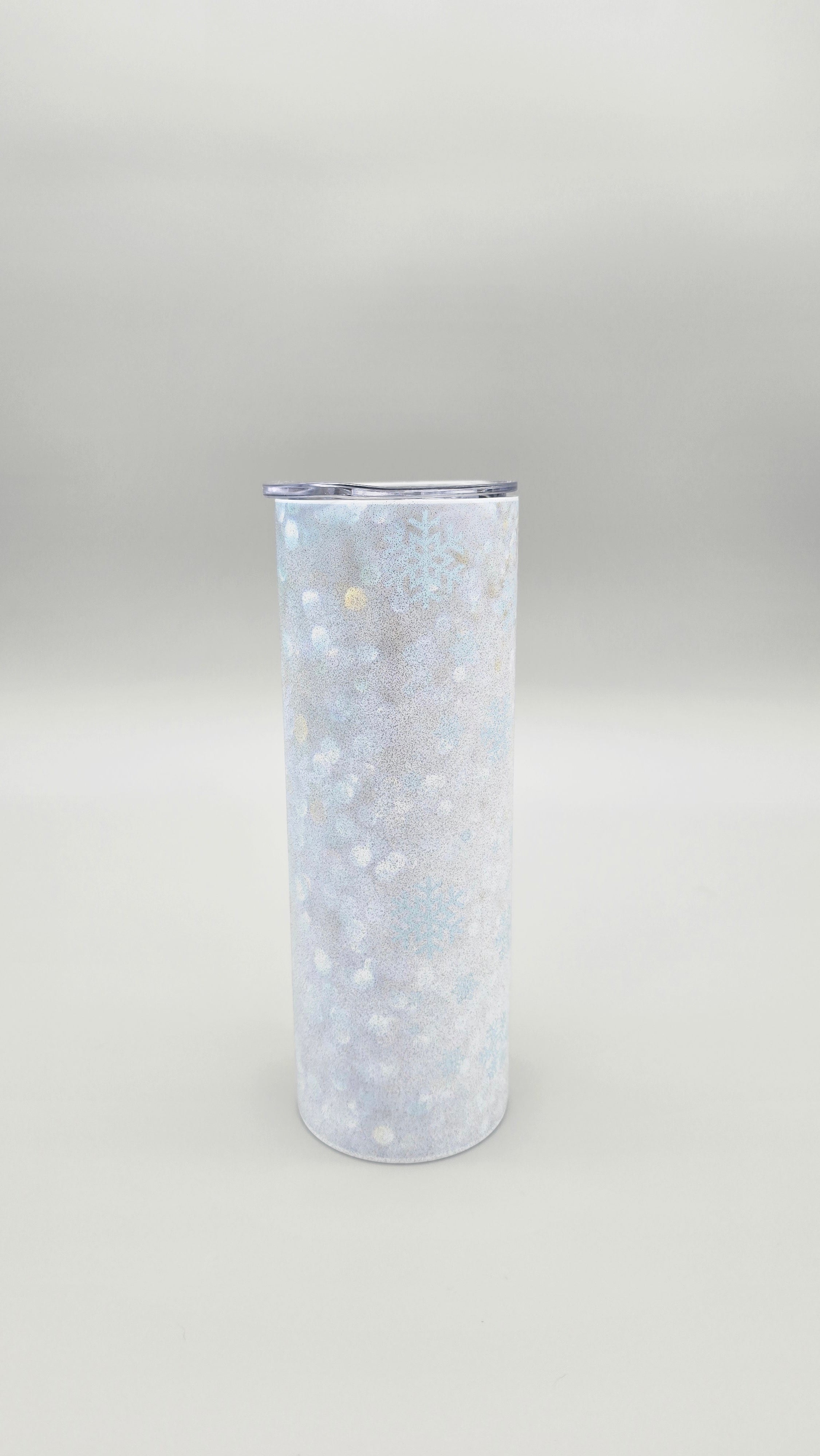 Winter Snowflake Metallic Glitter 20oz Straight Skinny Tumbler