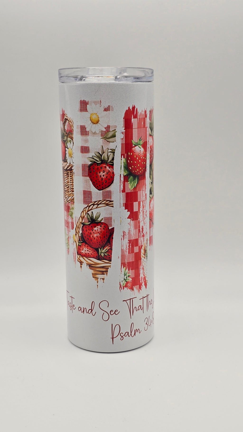 Sweet Strawberry Holographic 20oz Straight Skinny Tumbler