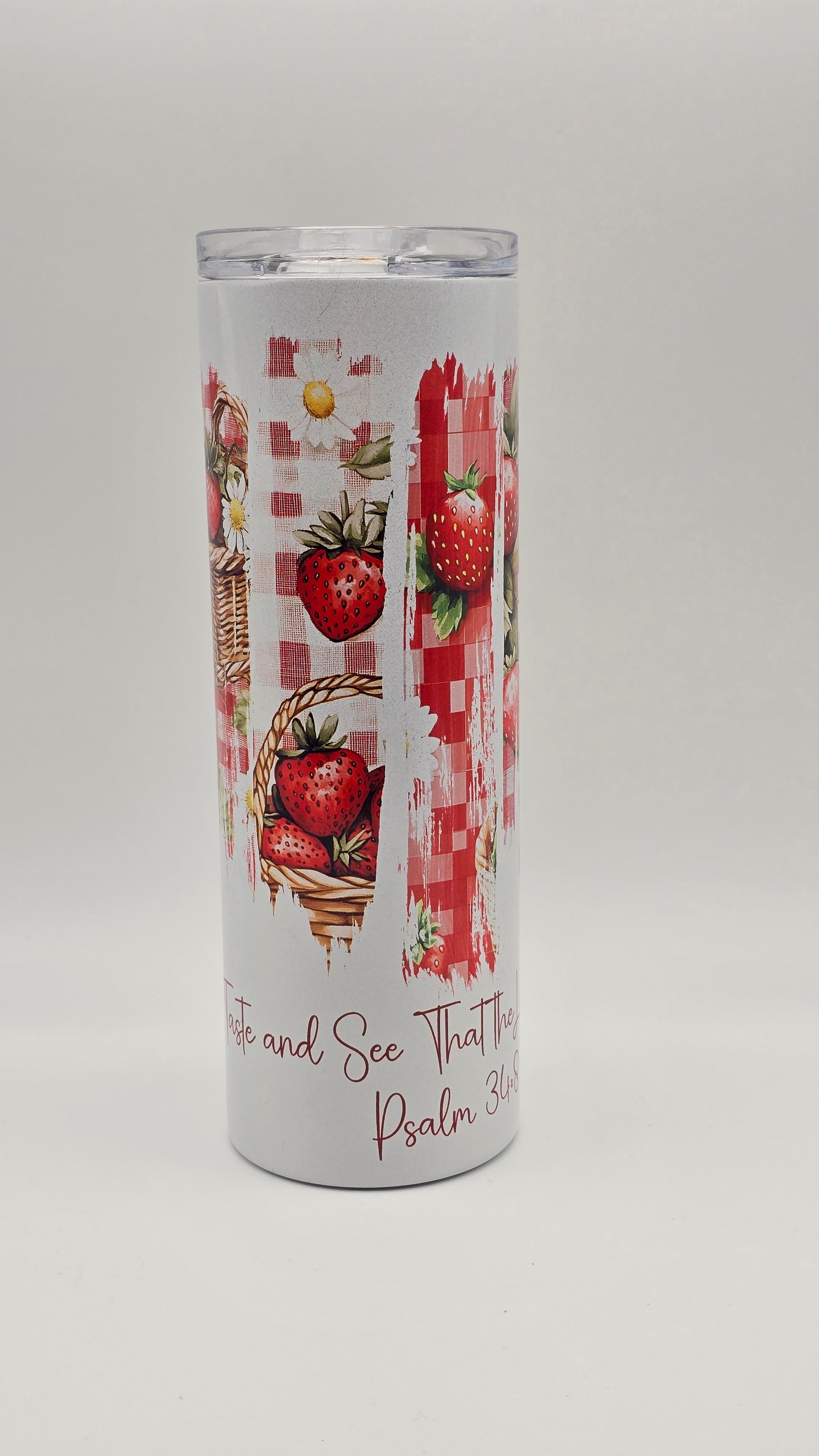 Sweet Strawberry Holographic 20oz Straight Skinny Tumbler