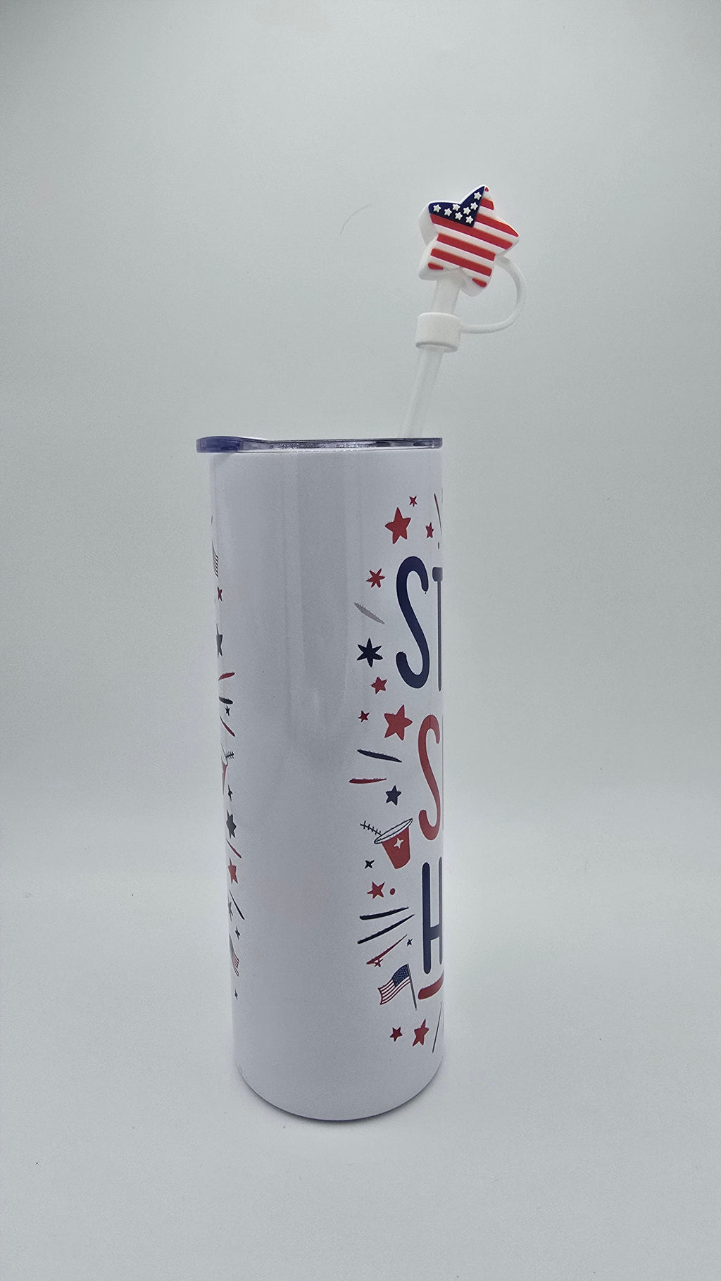 Star Spangled Hammered 20oz Straight Skinny Tumbler