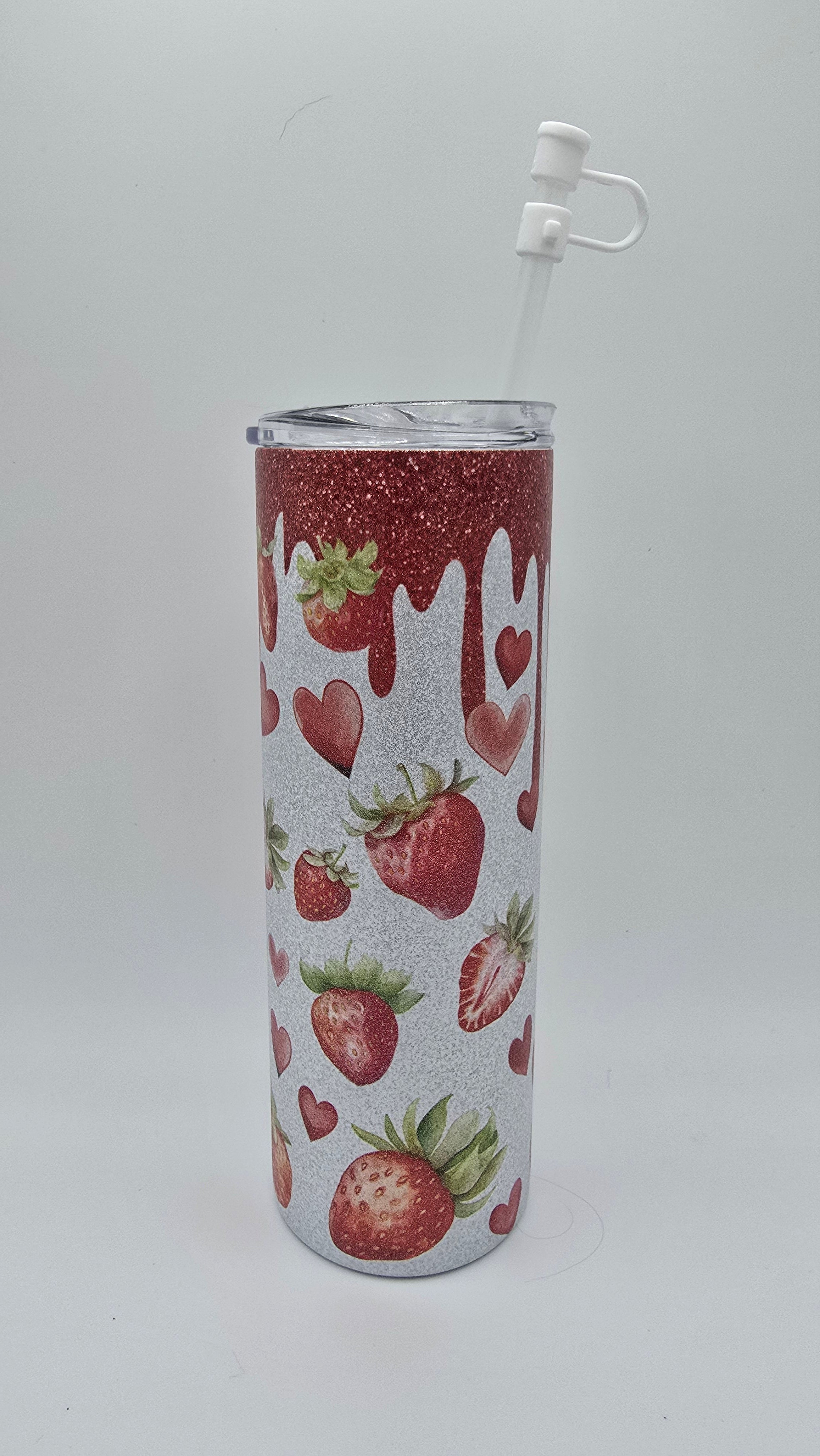 Berry Sweet Metallic Glitter 20oz Skinny Tumbler