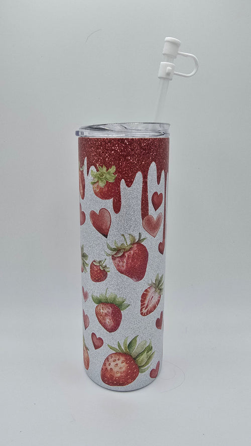 Berry Sweet Metallic Glitter 20oz Skinny Tumbler