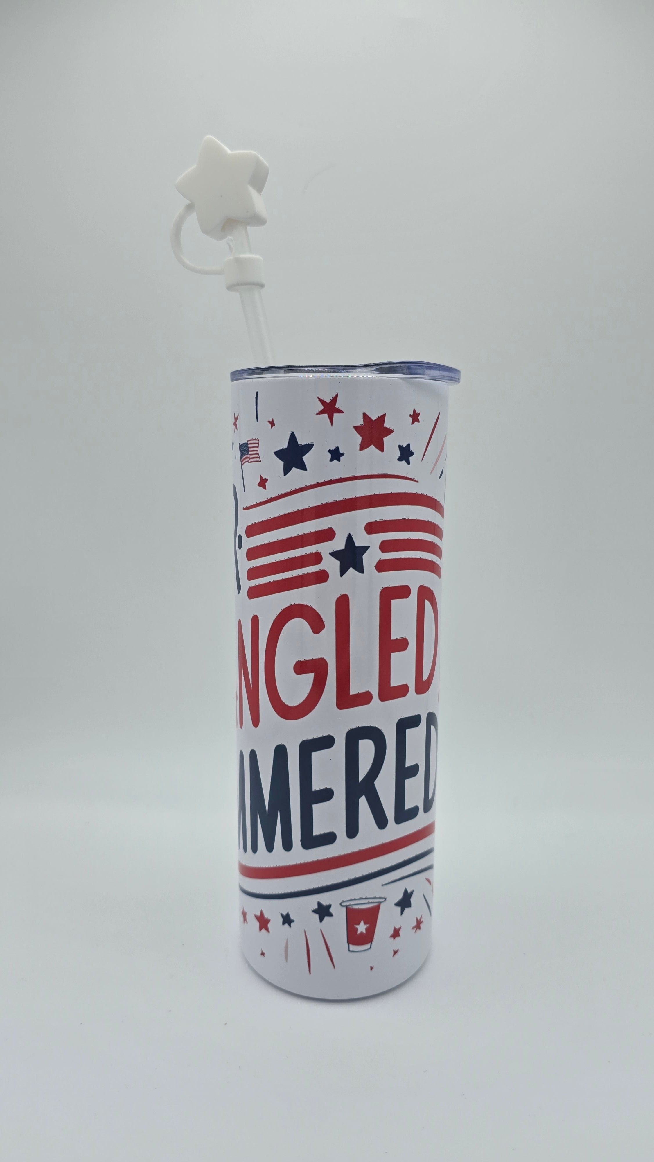 Star Spangled Hammered 20oz Straight Skinny Tumbler