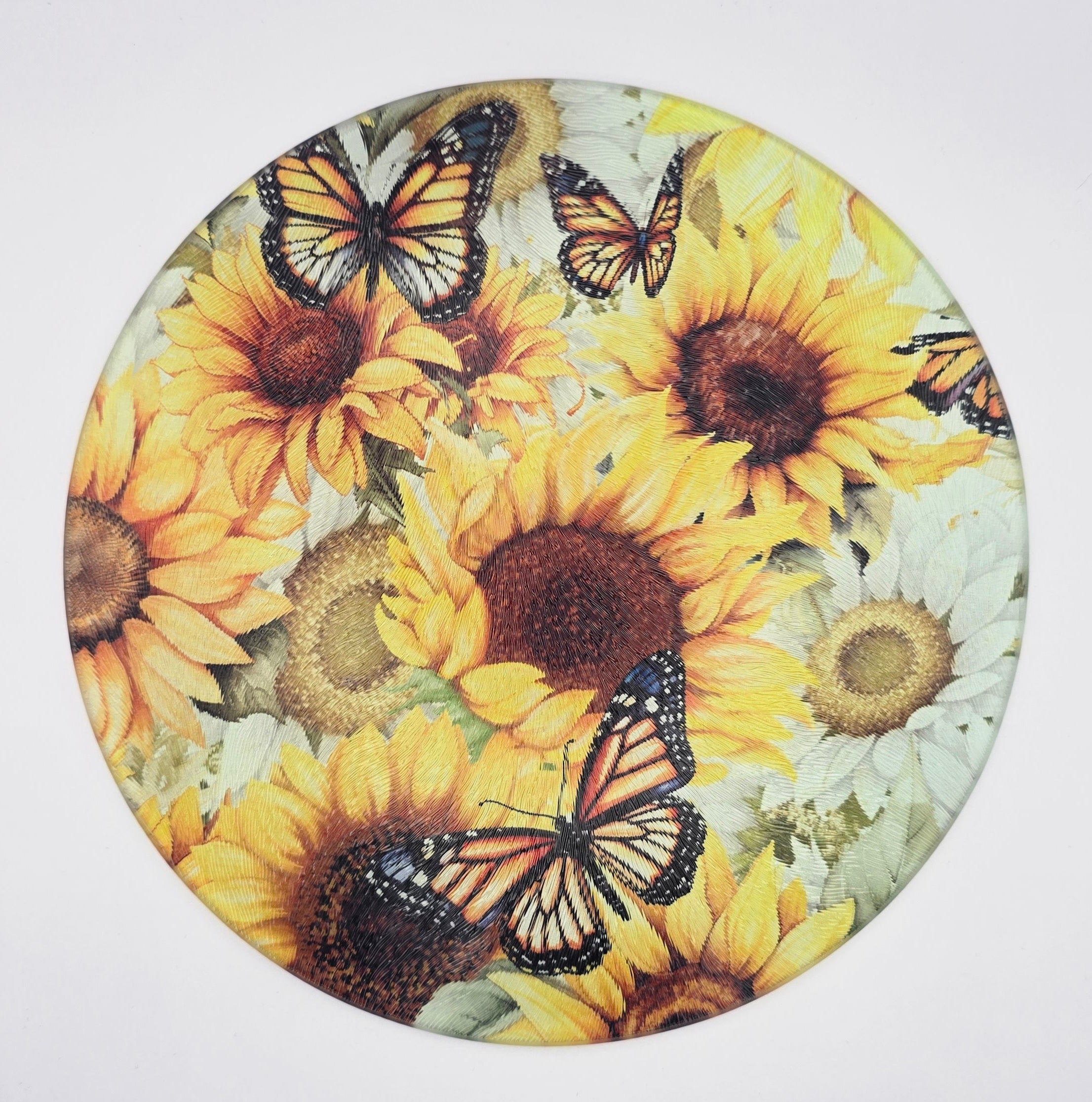 Sunflower Textured Glass Cutting Board