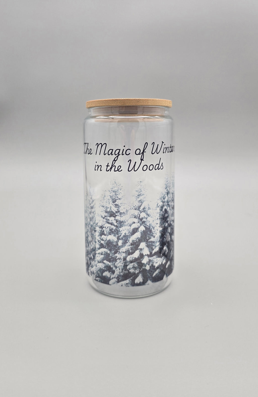 The Magic of Winter 16 oz Clear Glass Can Tumbler