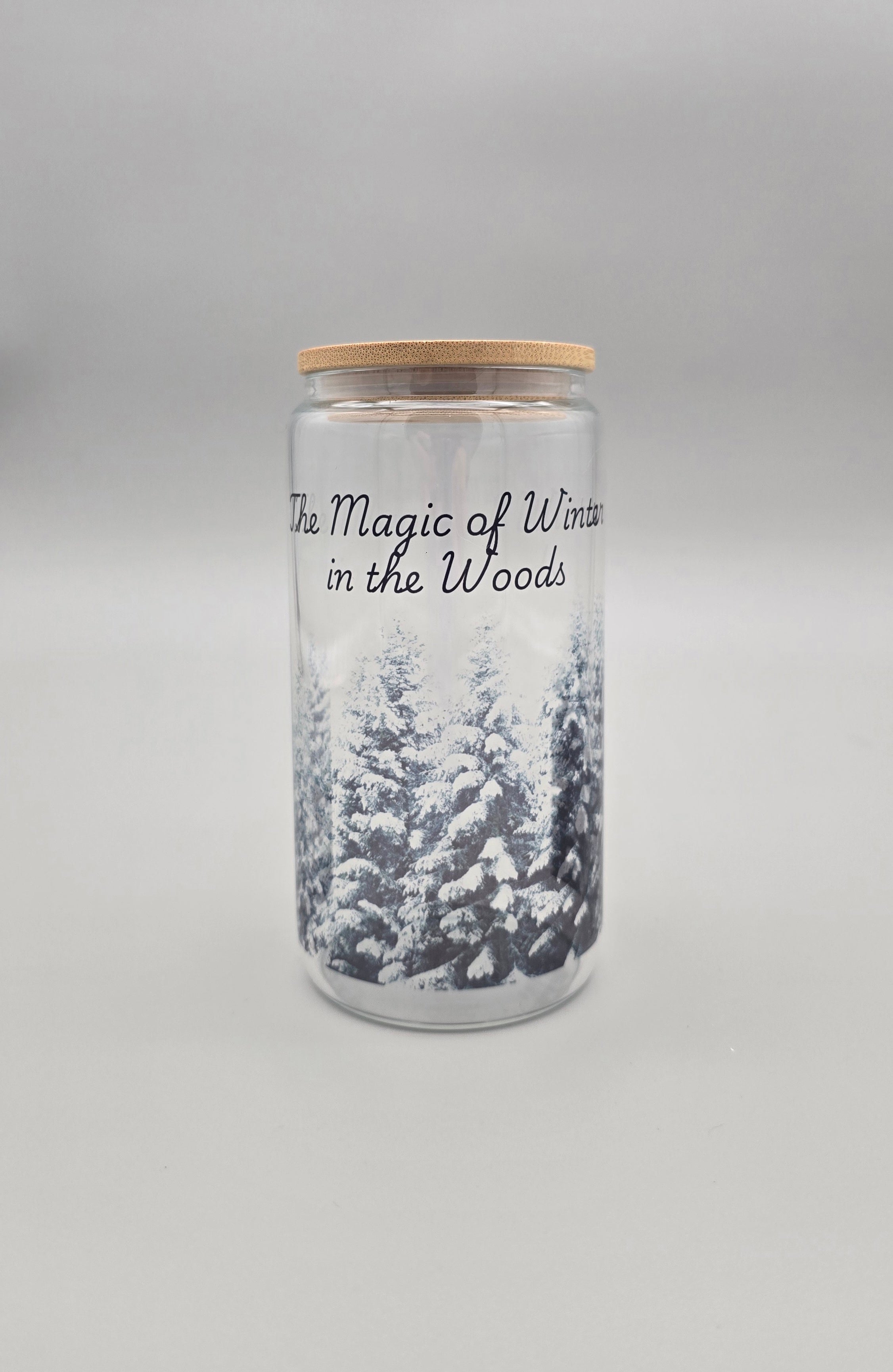 The Magic of Winter 16 oz Clear Glass Can Tumbler