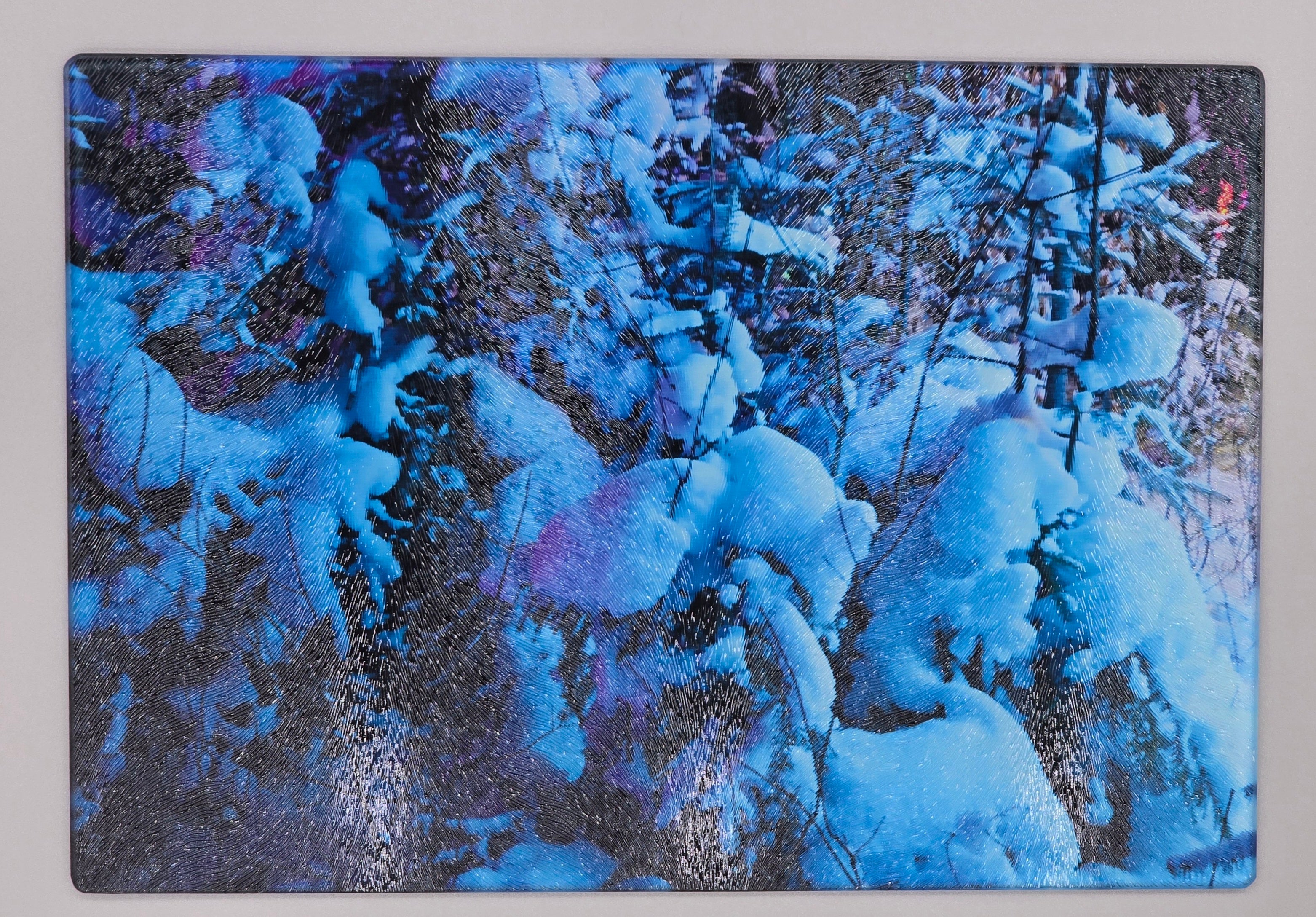 Magical Winter Bushes Textured Glass Cutting Board