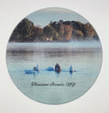 Swans Swimming in the Bay Textured Glass Cutting Board