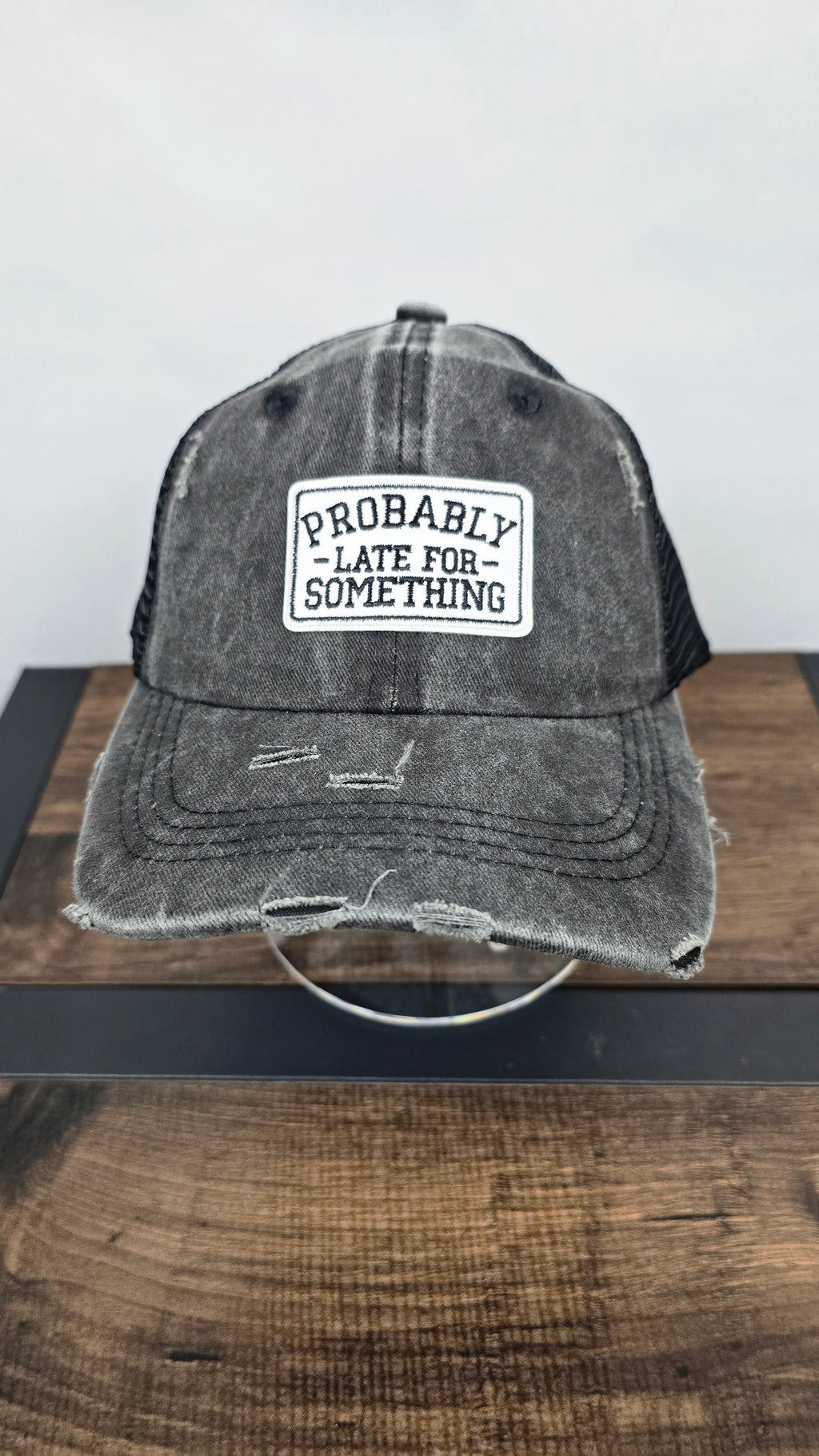 Late For Something Vintage Mesh Baseball Cap