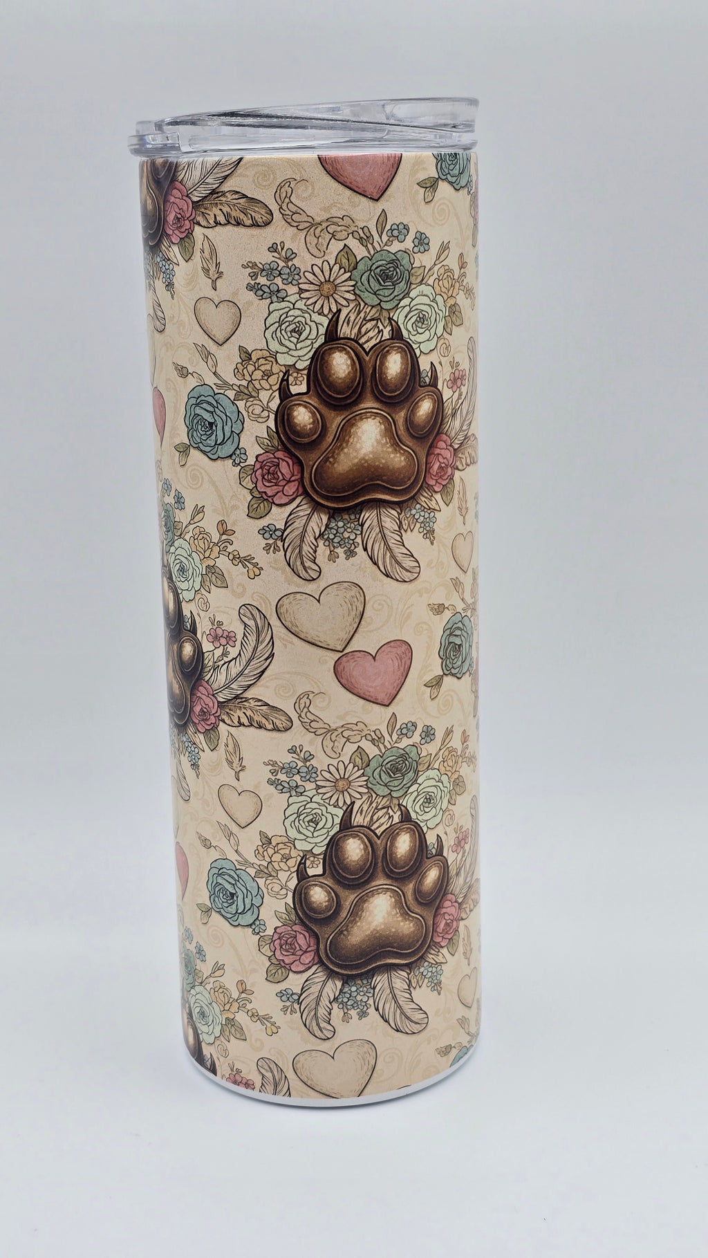 Vintage Paw Prints Holographic 20oz Straight Skinny Tumbler
