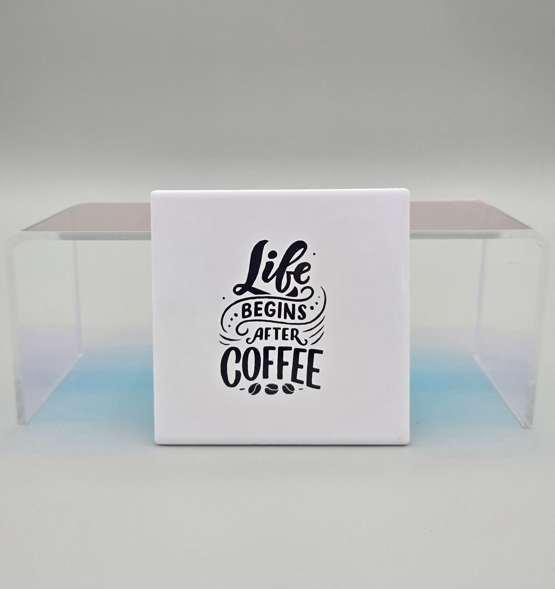 Life Begins After Coffee Ceramic Drink Coaster