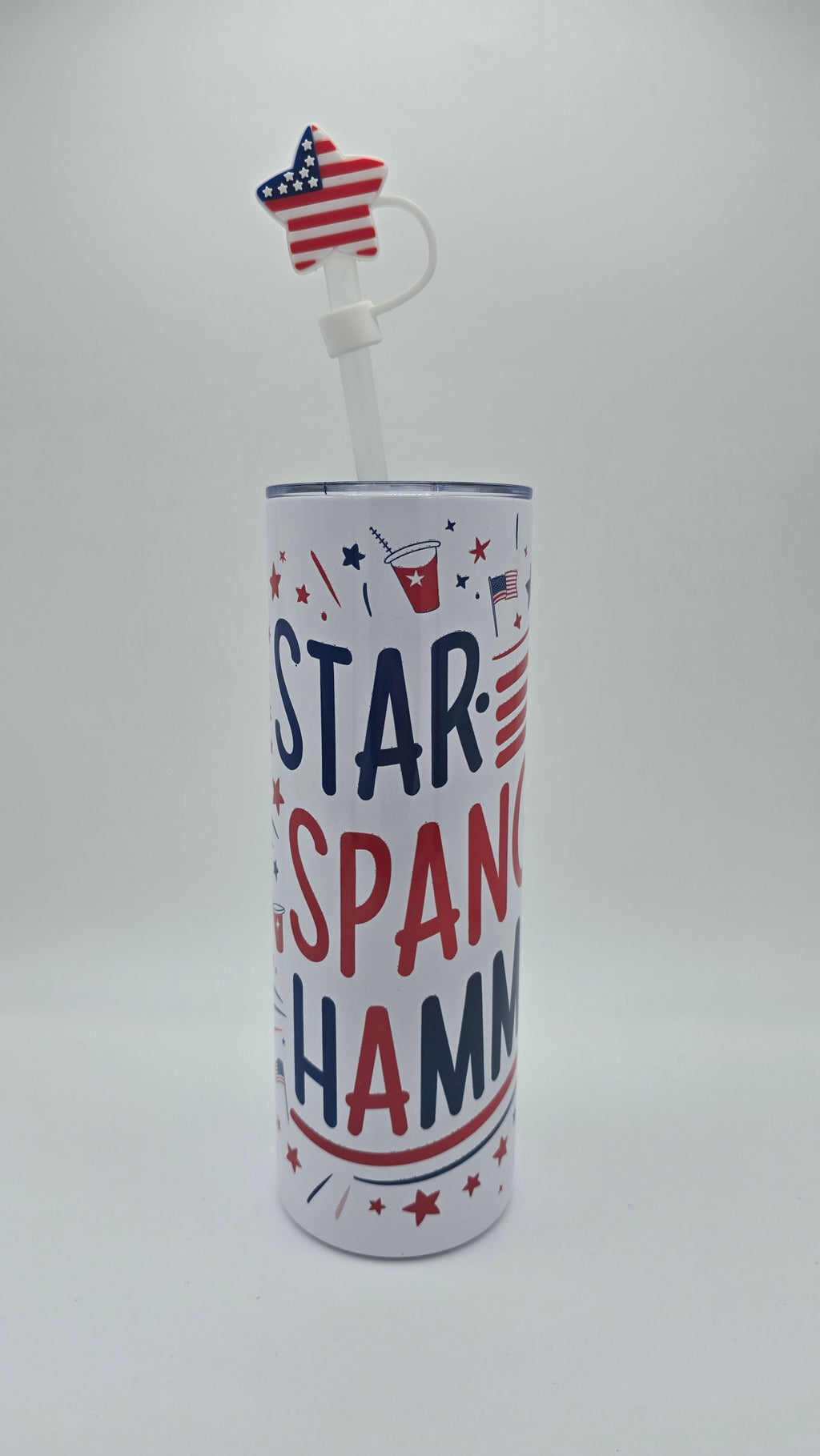 Star Spangled Hammered 20oz Straight Skinny Tumbler