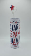 Star Spangled Hammered 20oz Straight Skinny Tumbler