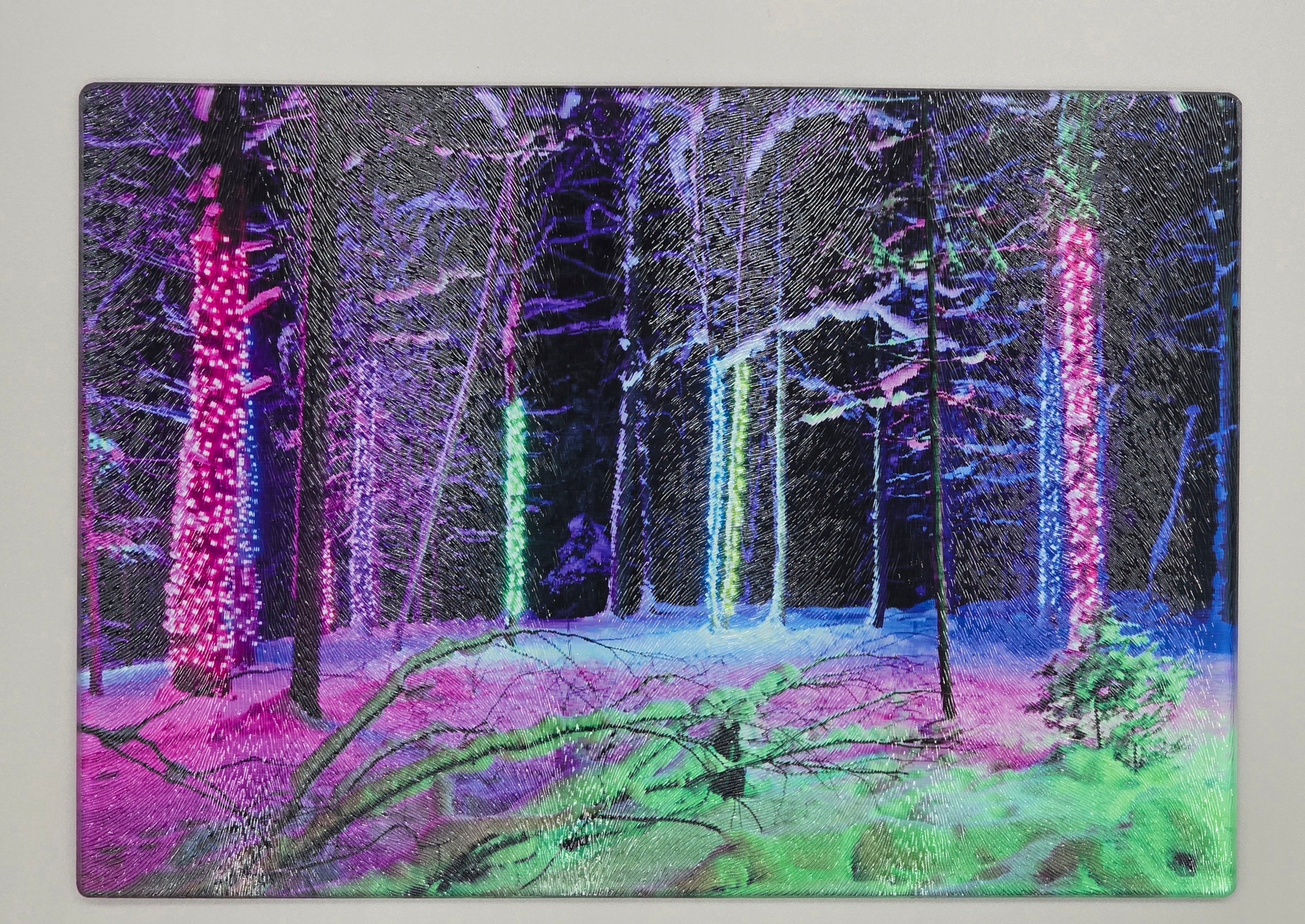 Winter Magical Trees Textured Glass Cutting Board