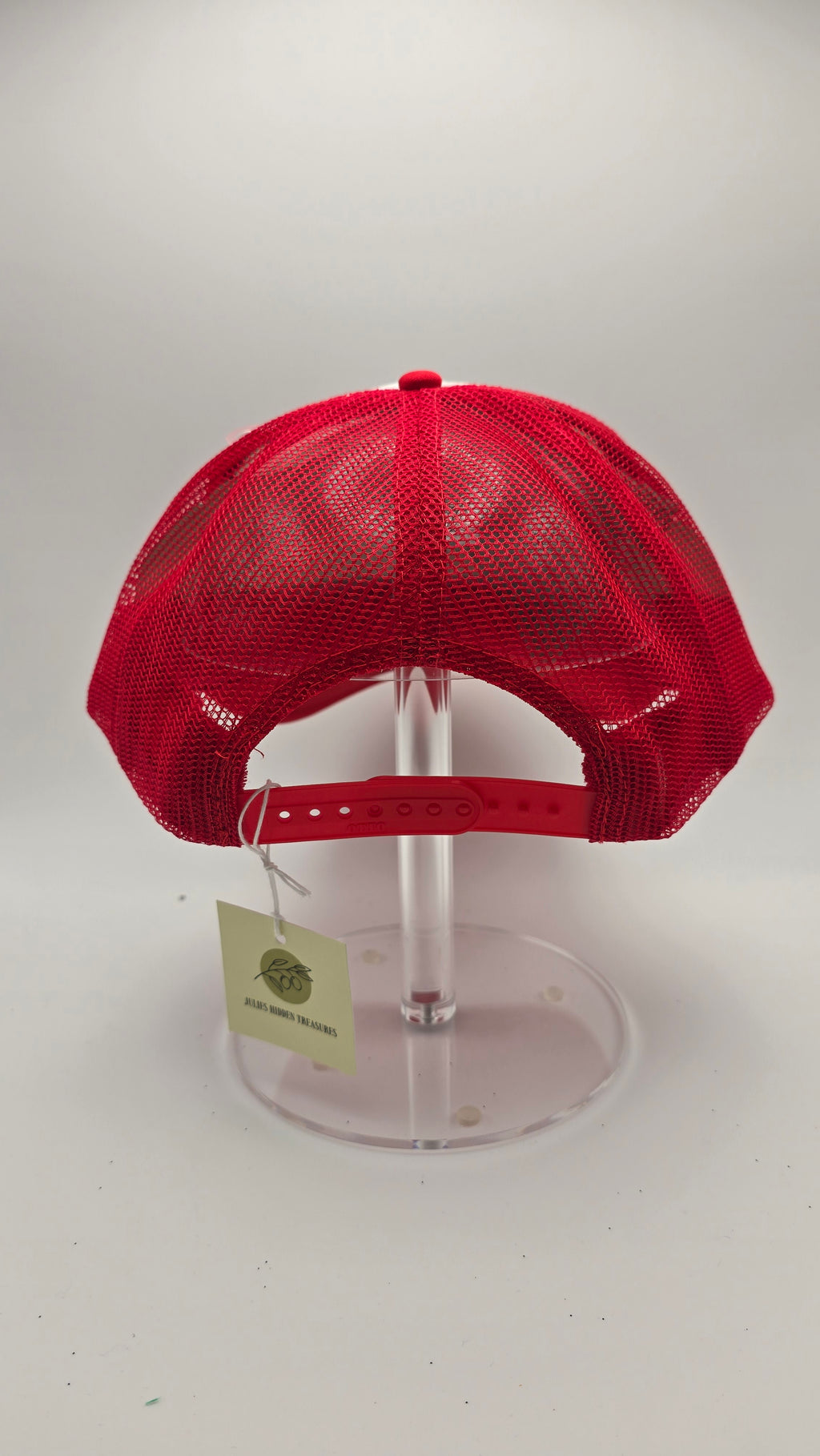 Mesh Trucker Hat with American Flag Rhinestone Patch