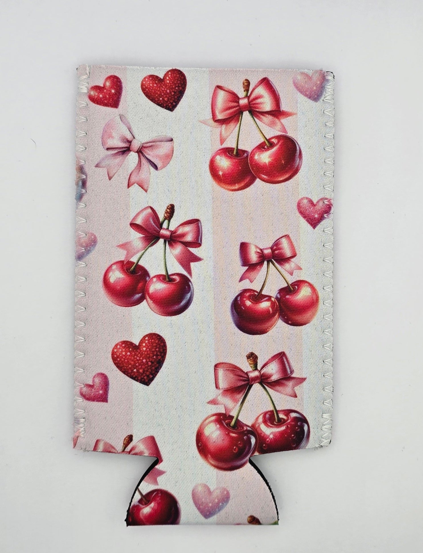 Sweet Red Cherry 12 oz Slim Can Cooler Sleeve