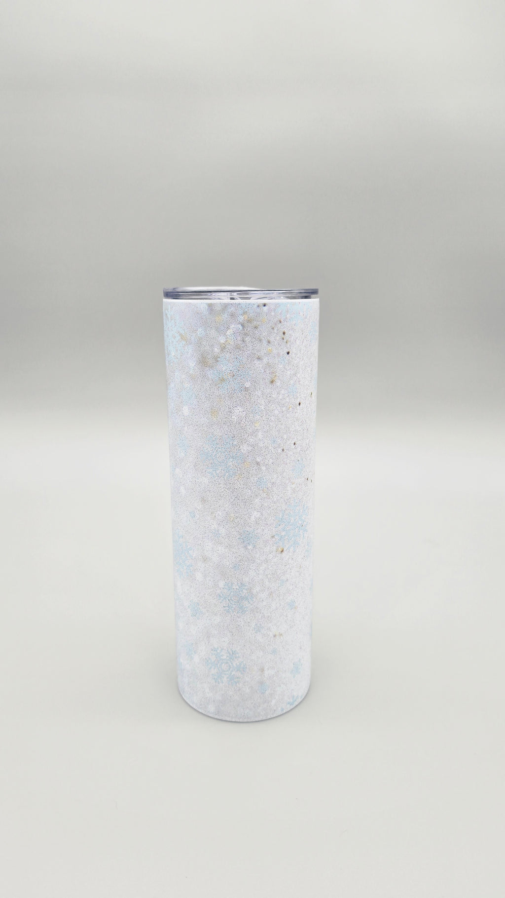 Winter Snowflake Metallic Glitter 20oz Straight Skinny Tumbler