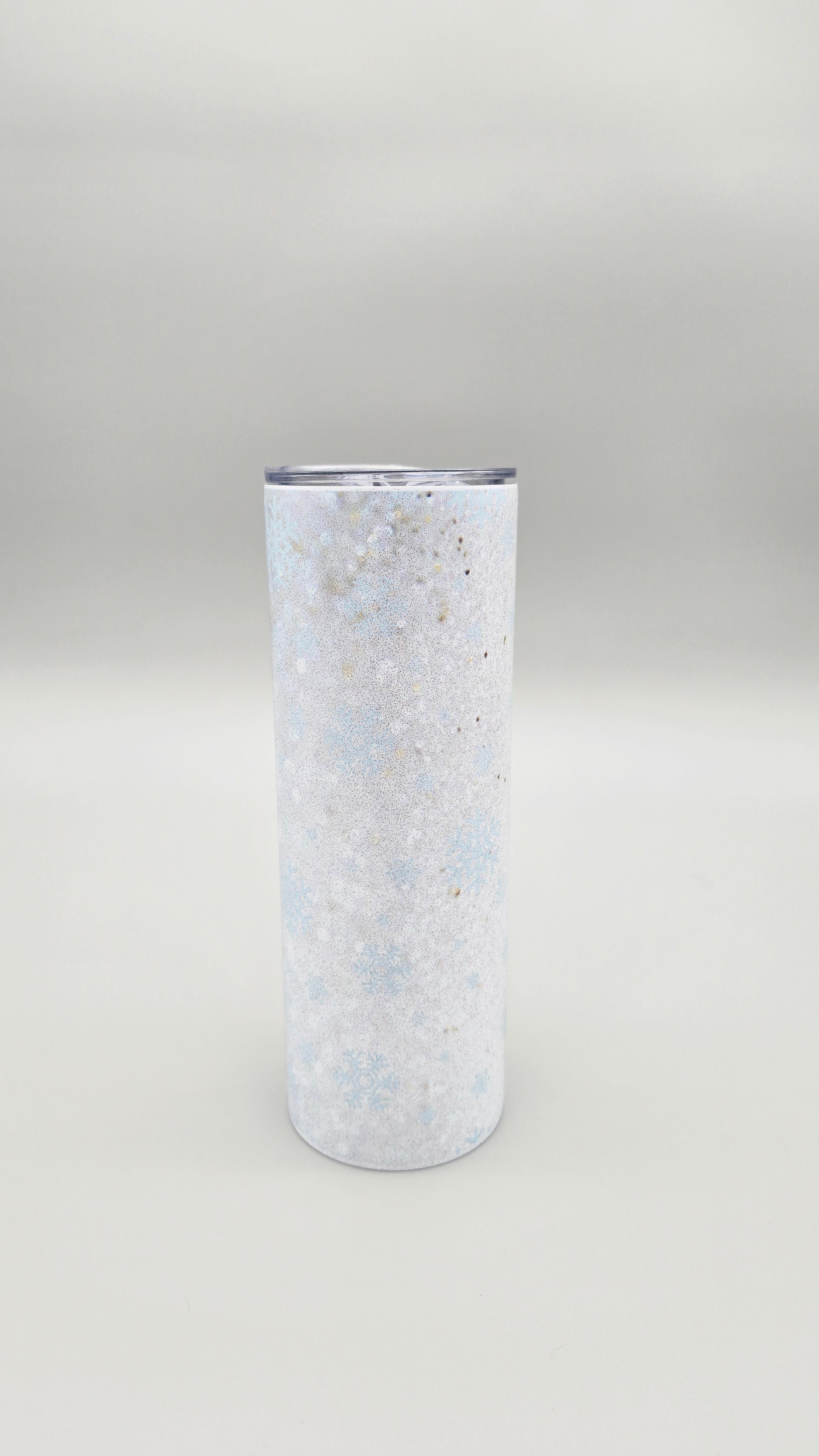 Winter Snowflake Metallic Glitter 20oz Straight Skinny Tumbler