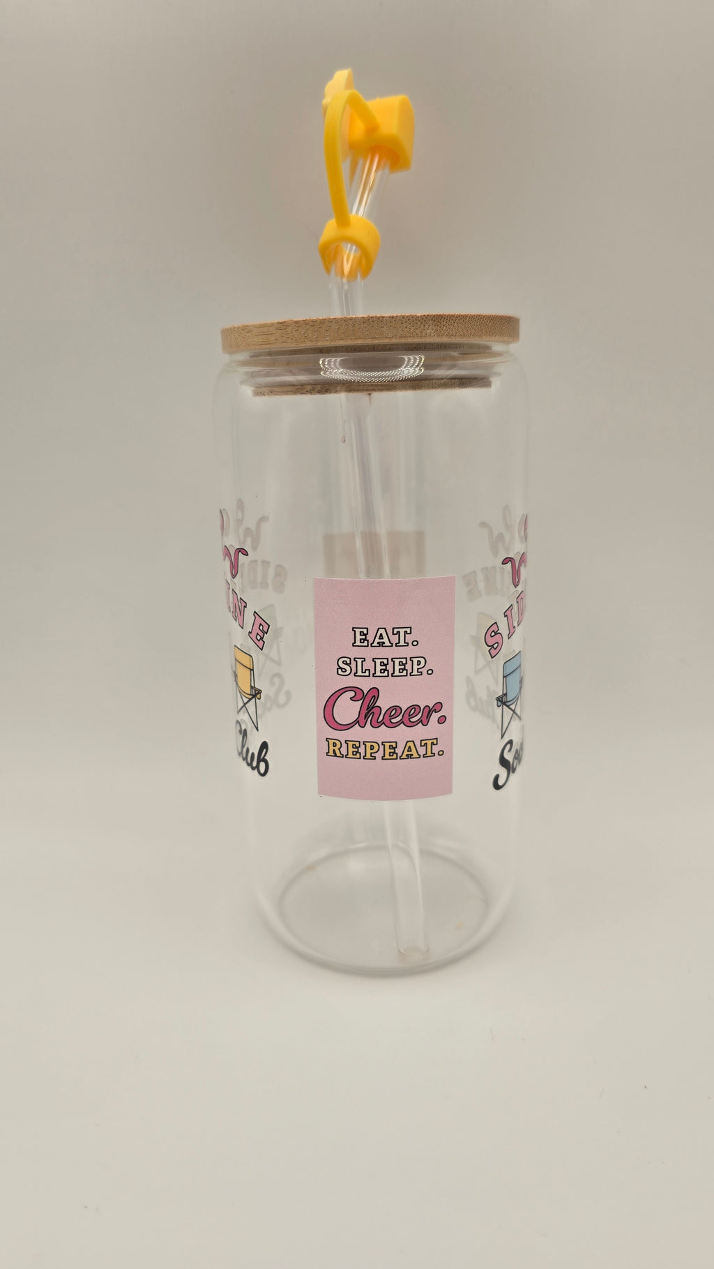 Sideline Social Club 16oz Clear Glass Tumbler