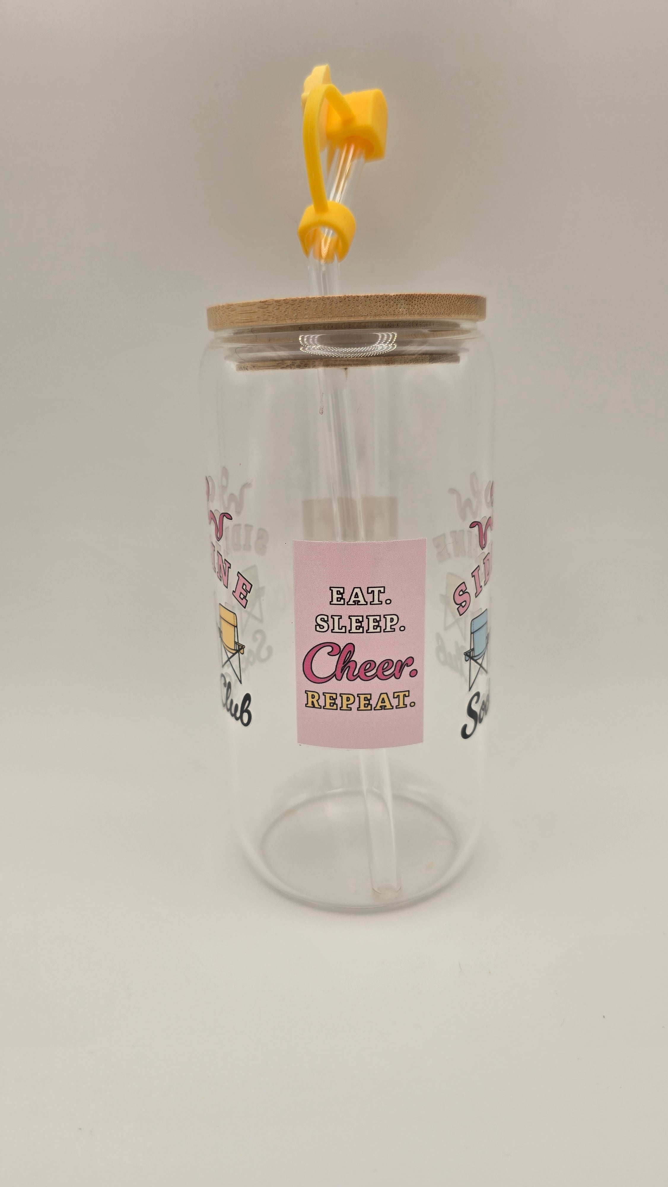 Sideline Social Club 16oz Clear Glass Tumbler