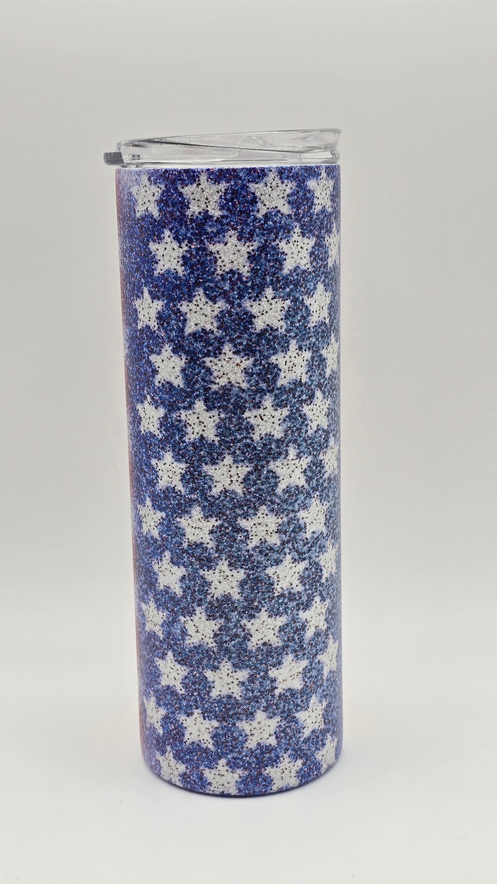 American Flag Metallic Glitter 20oz Straight Skinny Edge Tumbler