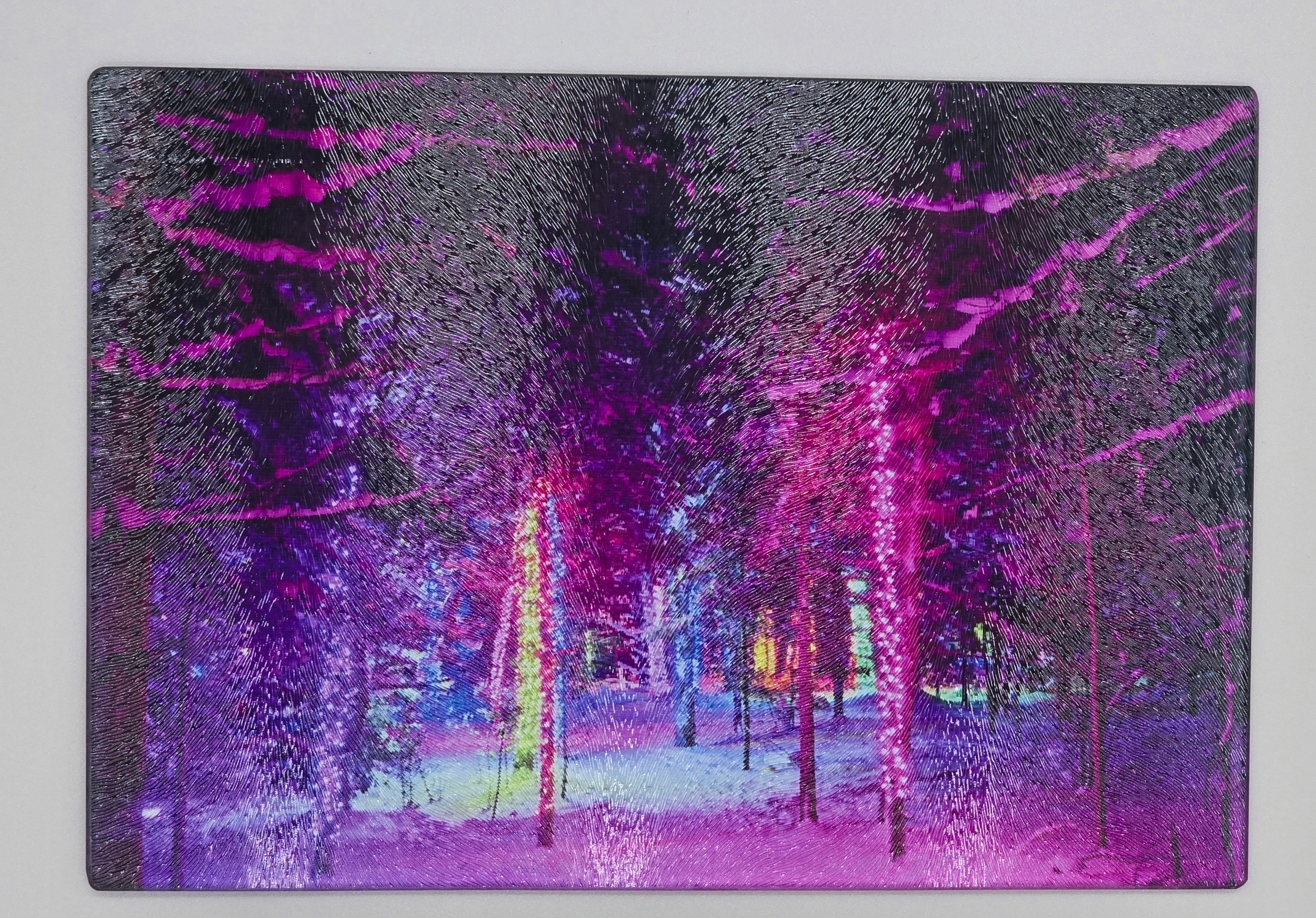 Lighted Forest Trees Textured Glass Cutting Board