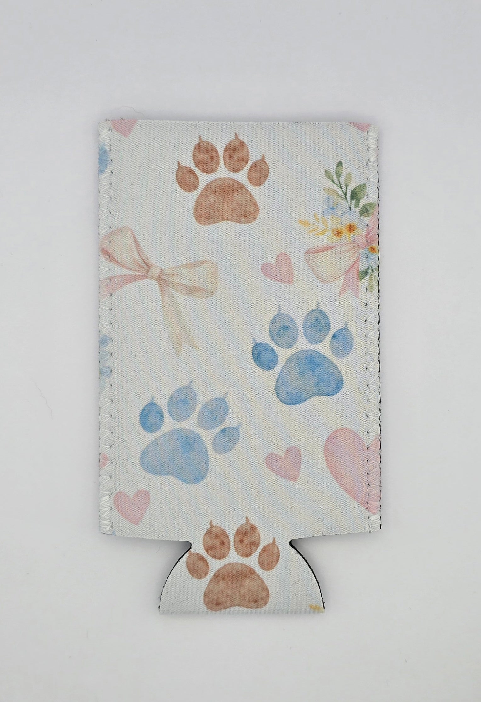 Pretty Paw Prints 12 oz Slim Can Cooler Sleeve
