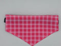 Pink Plaid Pet Bandana With Collar