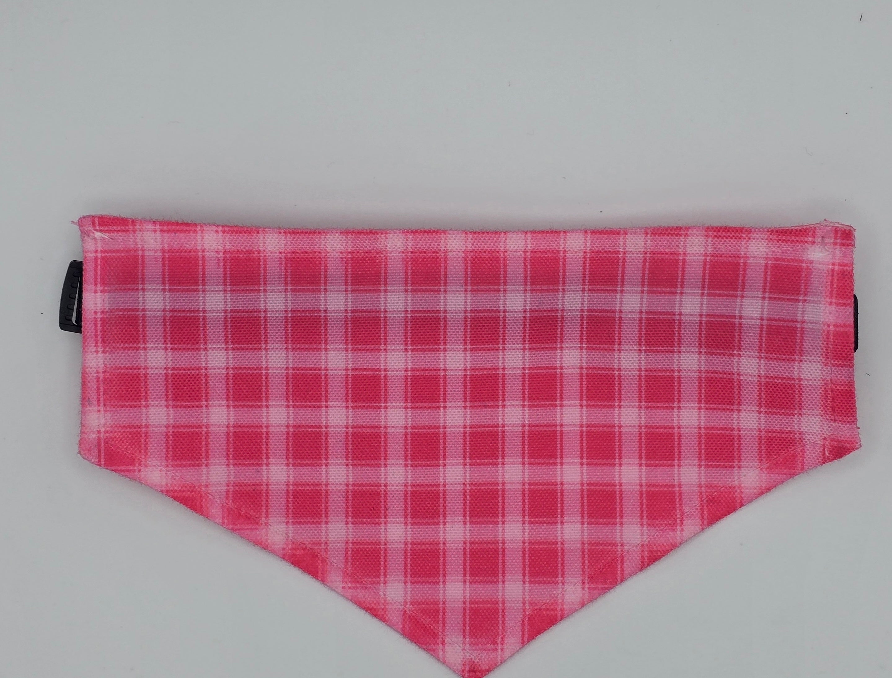 Pink Plaid Pet Bandana With Collar