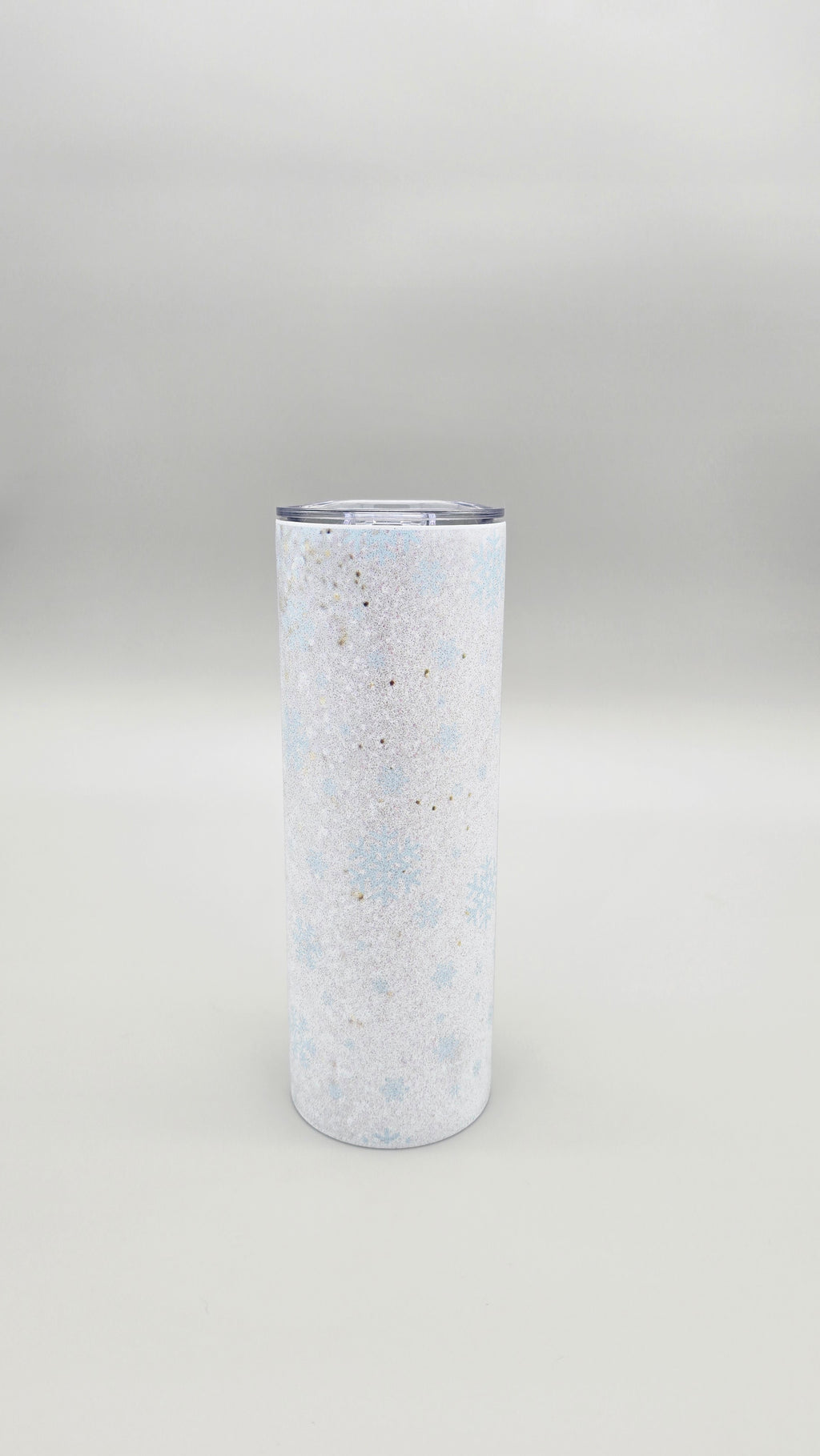 Winter Snowflake Metallic Glitter 20oz Straight Skinny Tumbler