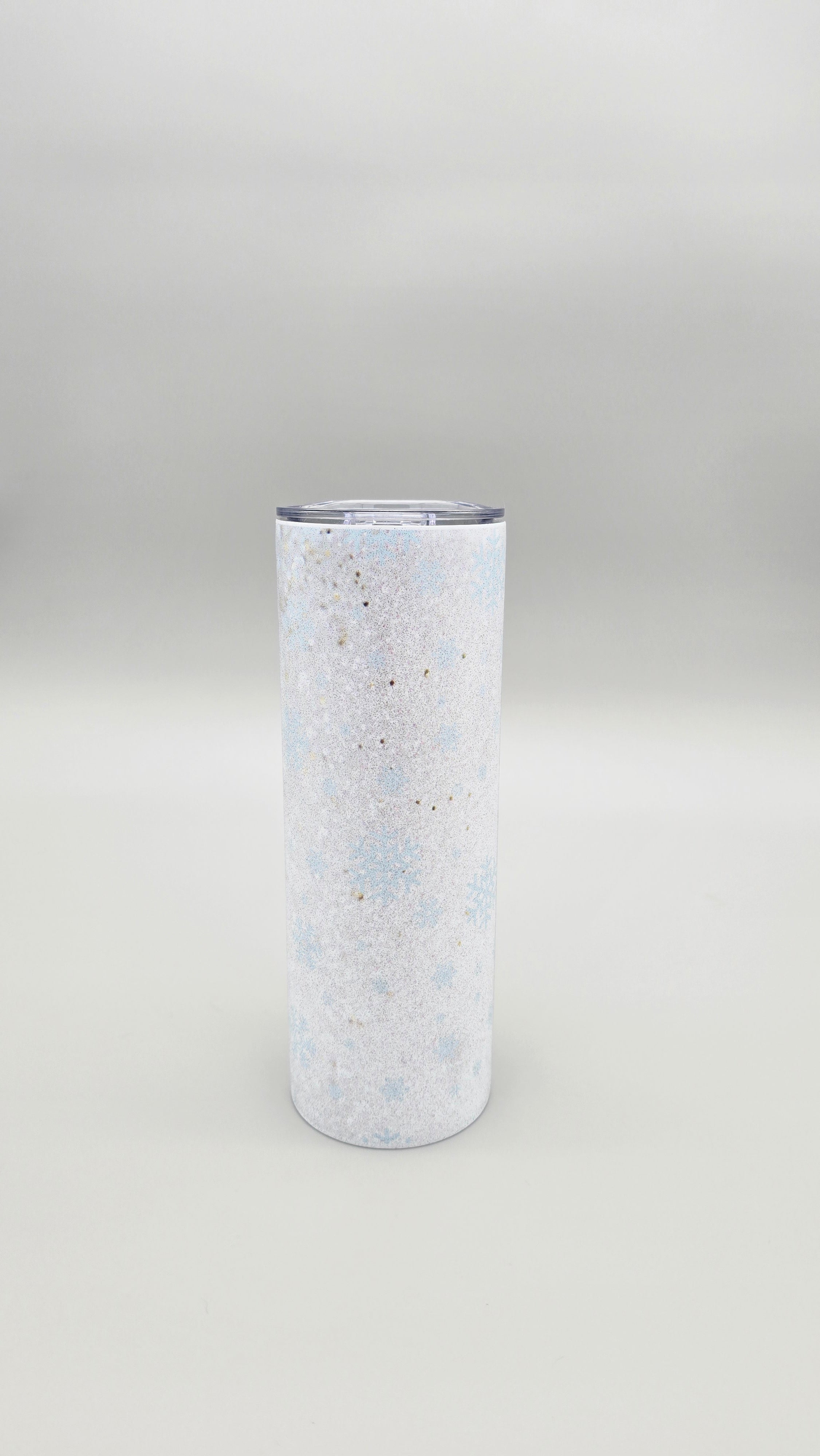 Winter Snowflake Metallic Glitter 20oz Straight Skinny Tumbler