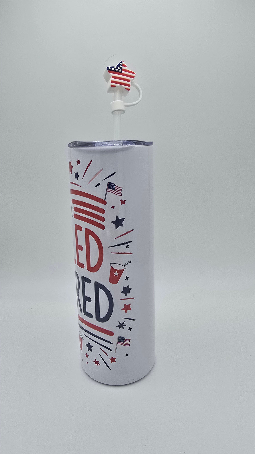 Star Spangled Hammered 20oz Straight Skinny Tumbler