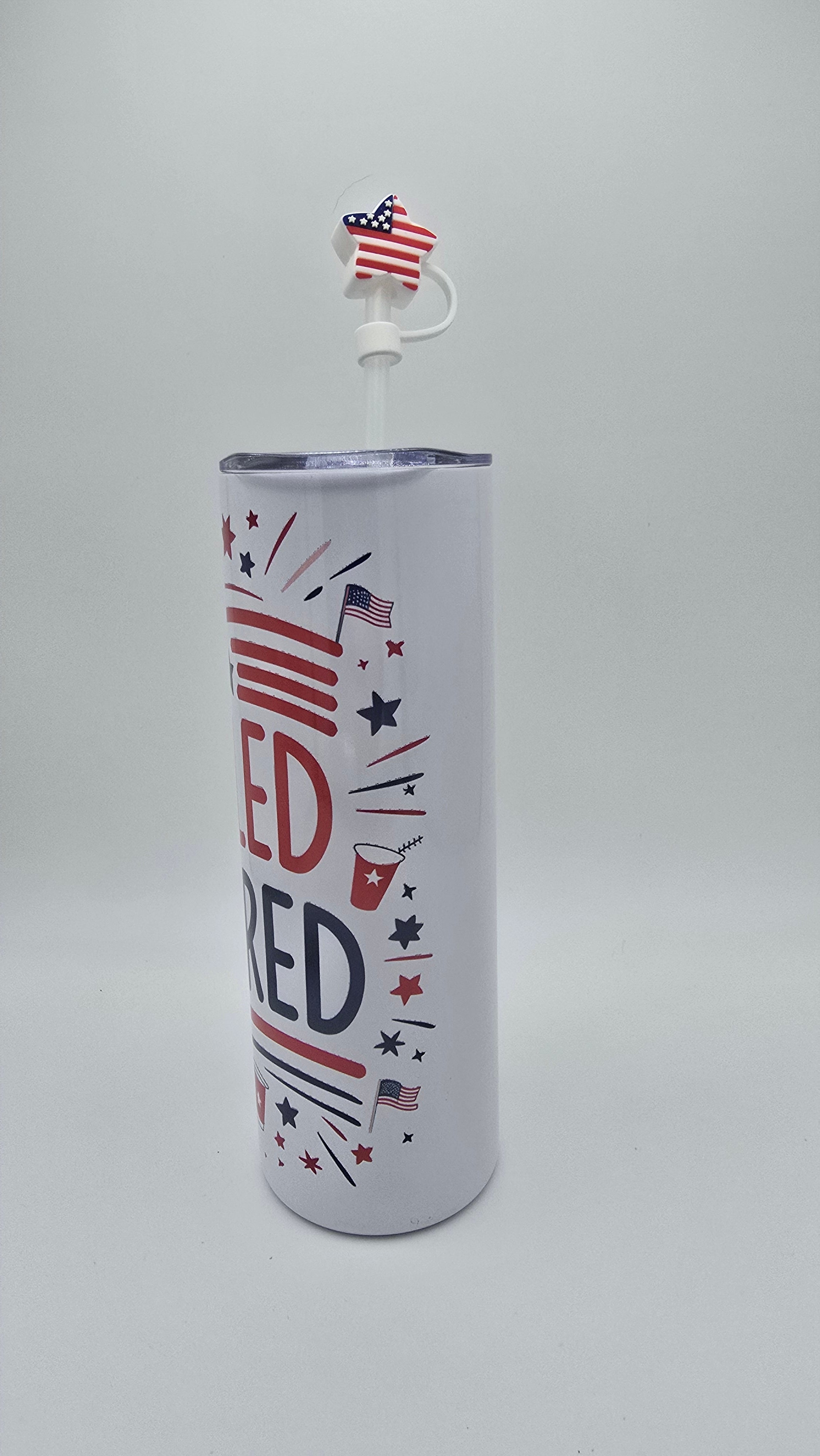 Star Spangled Hammered 20oz Straight Skinny Tumbler