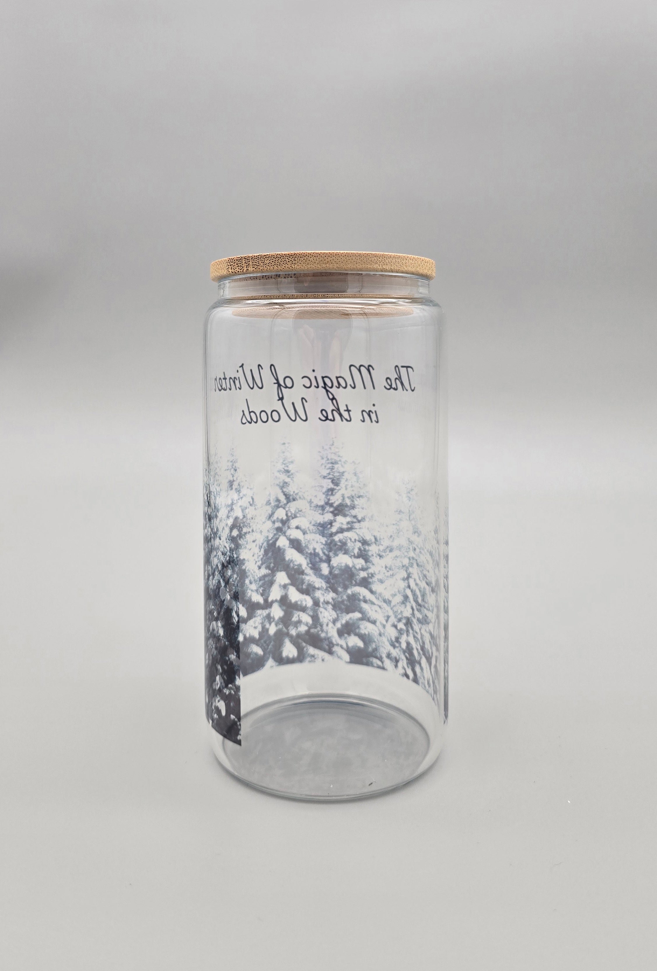 The Magic of Winter 16 oz Clear Glass Can Tumbler