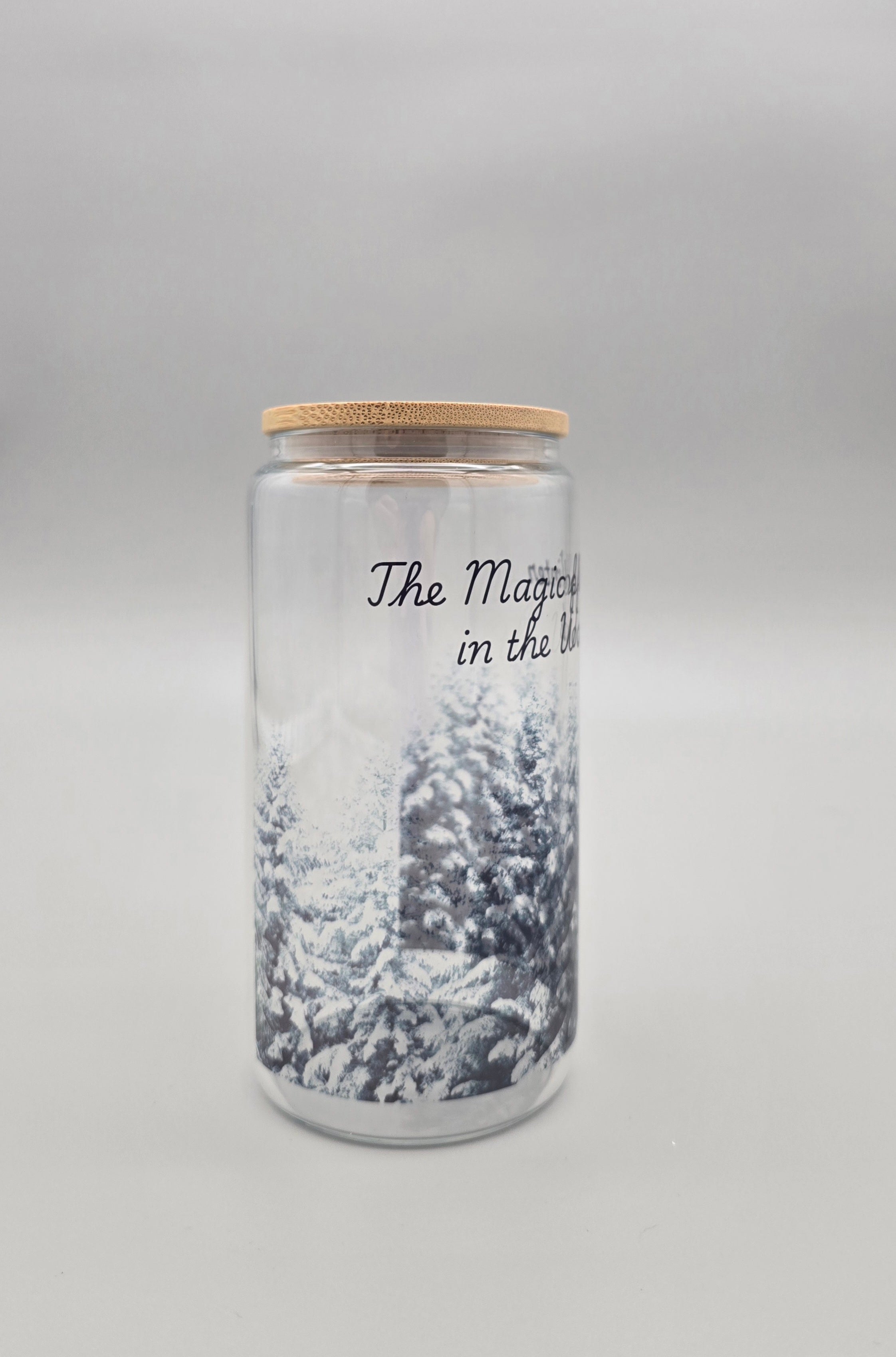 The Magic of Winter 16 oz Clear Glass Can Tumbler