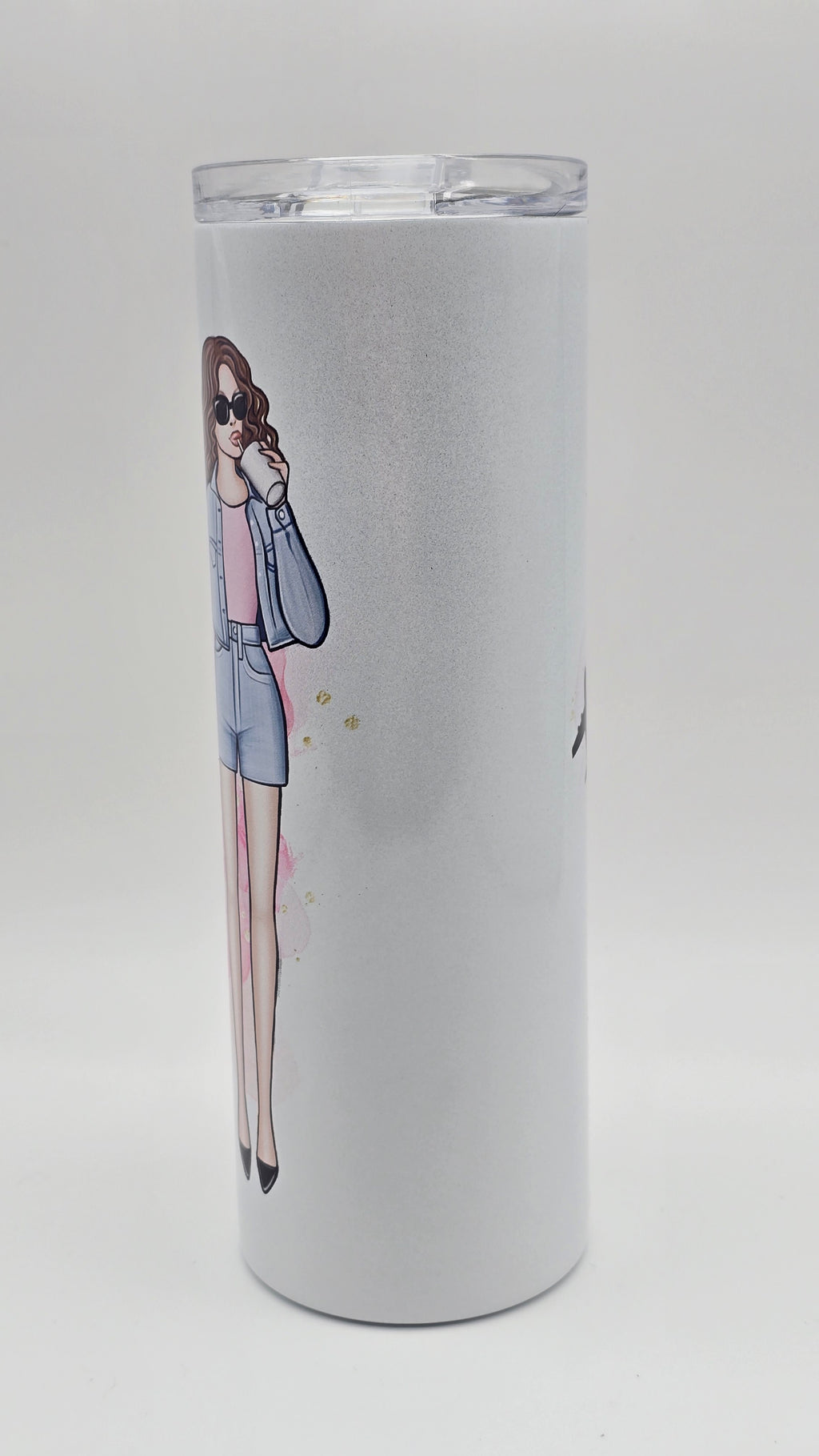 Catching Flights Not Feelings 20 oz Holographic Straight Skinny Tumbler
