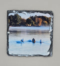 Swans Swimming in the Bay Slate Coaster