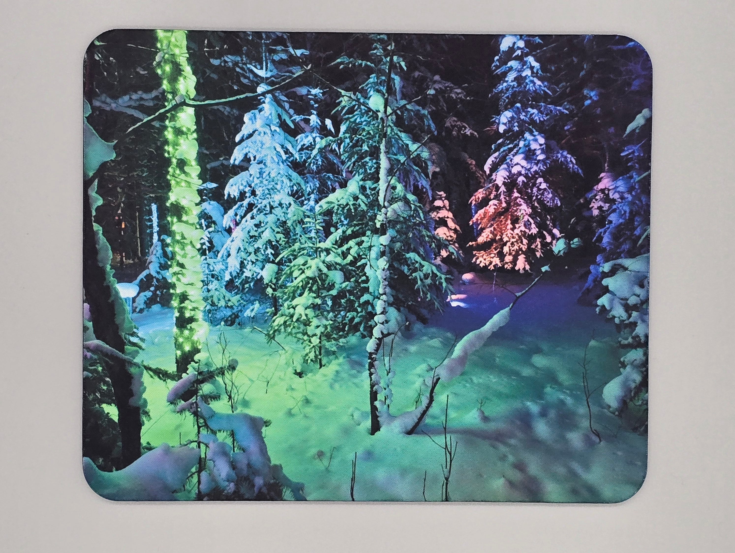 Forest Winter Lights Mouse Pad